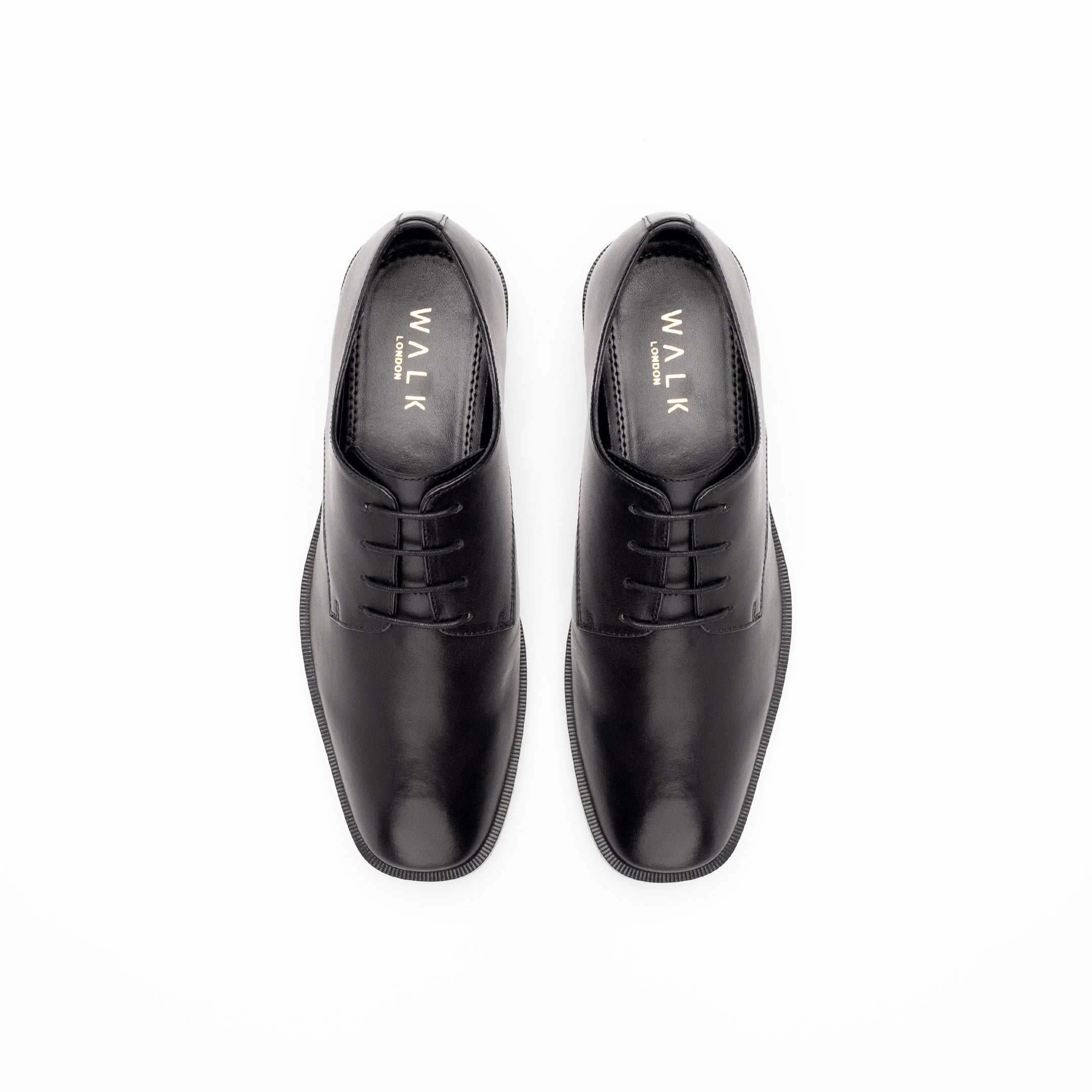 Walk London Alex Derby Shoe - Black Leather