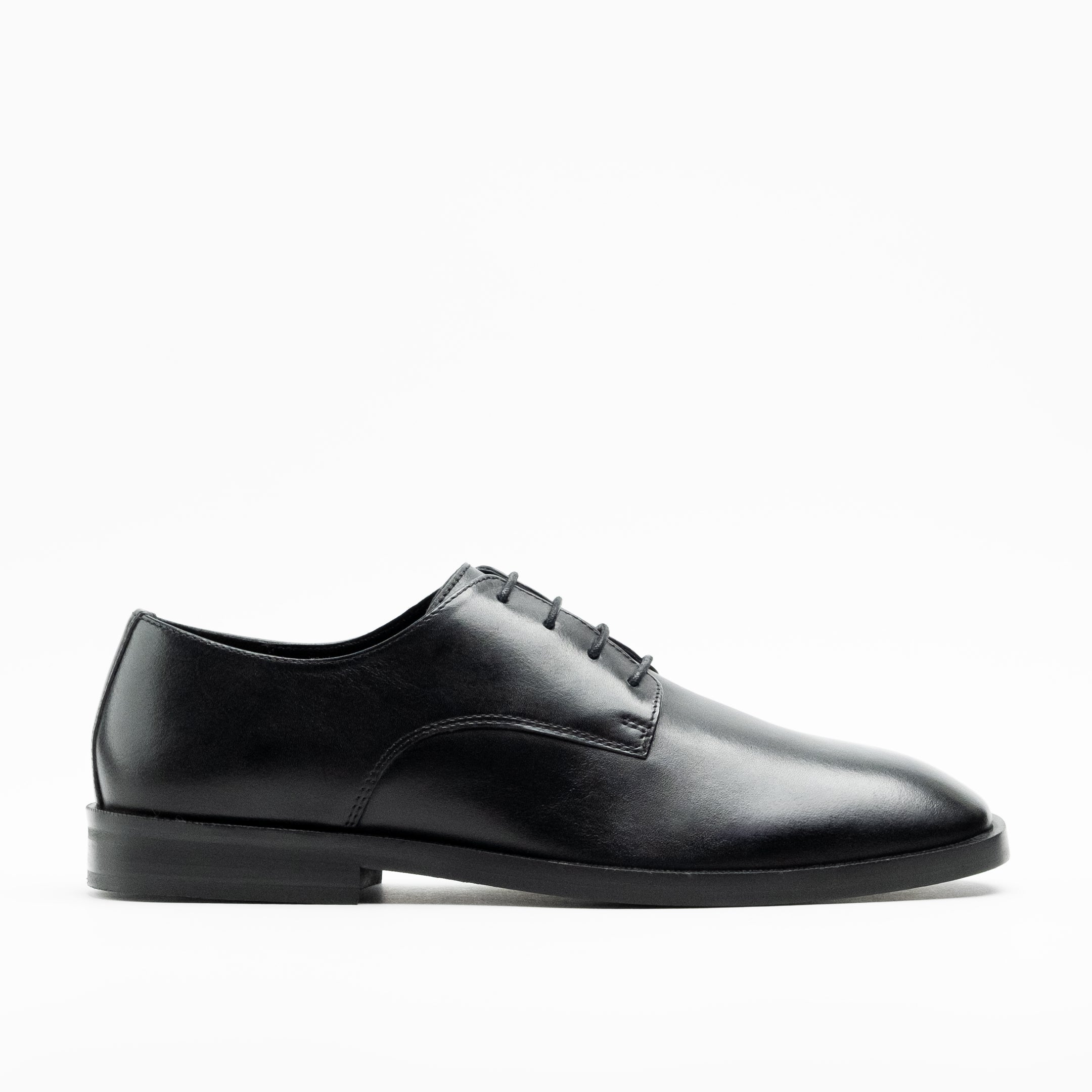Walk London Alex Derby Shoe - Black Leather