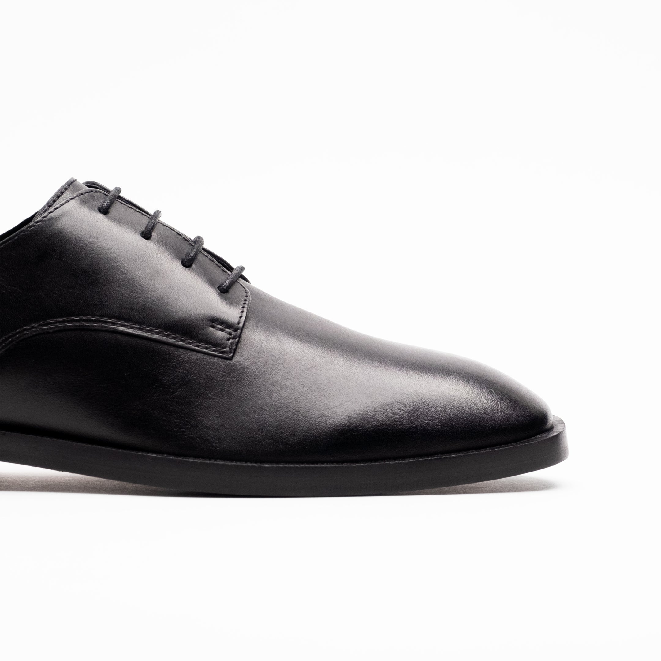 Walk London Alex Derby Shoe - Black Leather