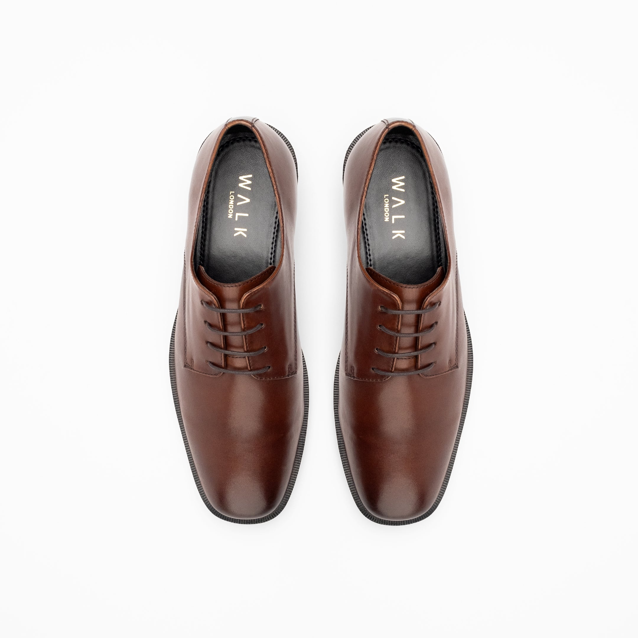 Walk London Alex Derby Shoe - Brown Leather