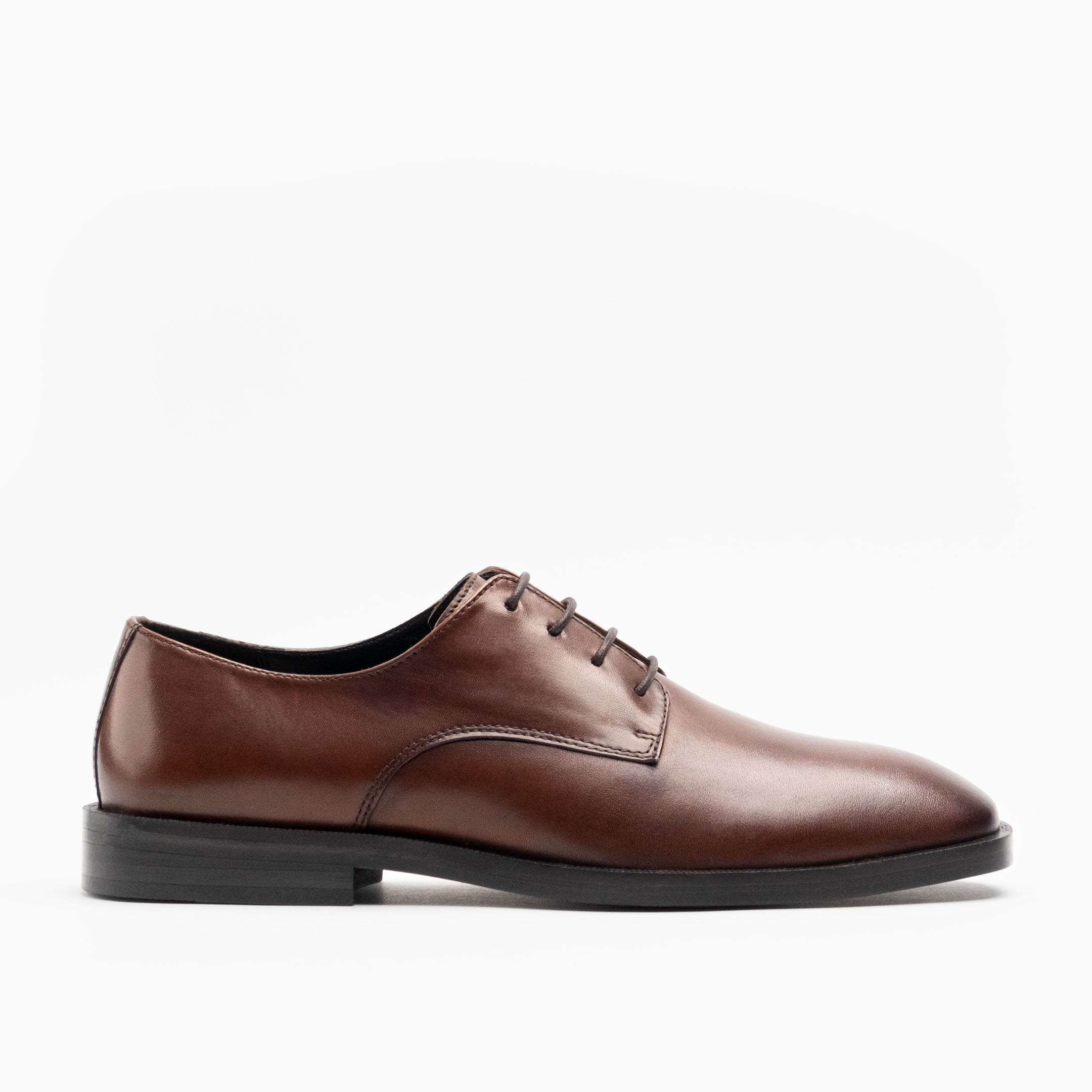 Walk London Alex Derby Shoe - Brown Leather
