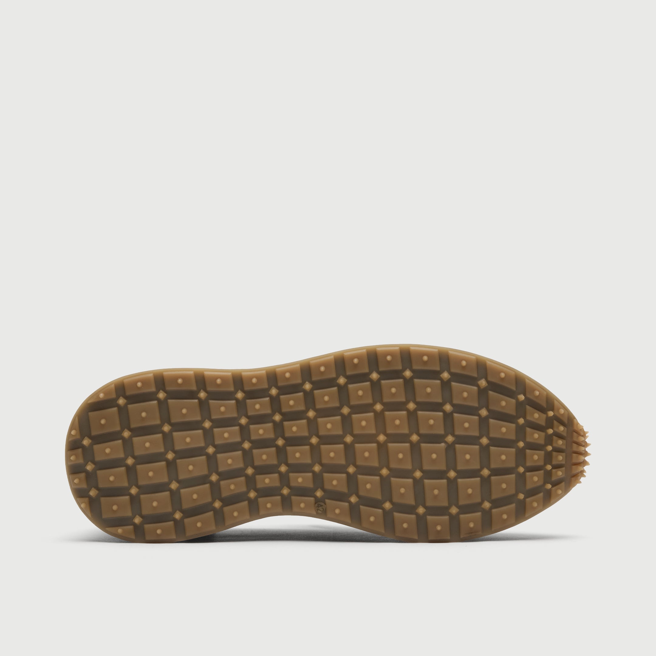 Walk London Battersea Saddle Hybrid Loafer in brown and black suede sole view neutral rubber with grip