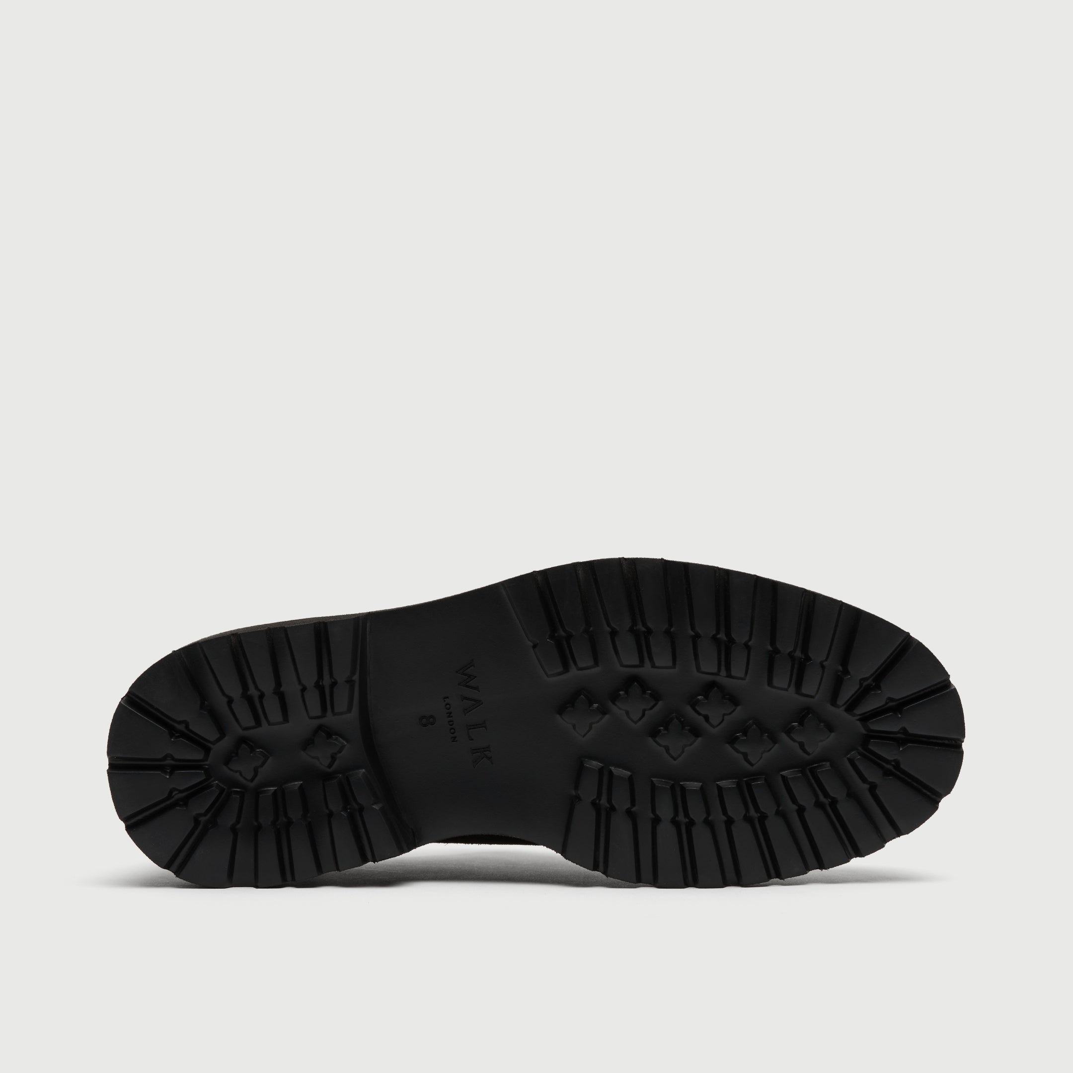 Walk London Bethnal Hiking Shoe black lug sole view