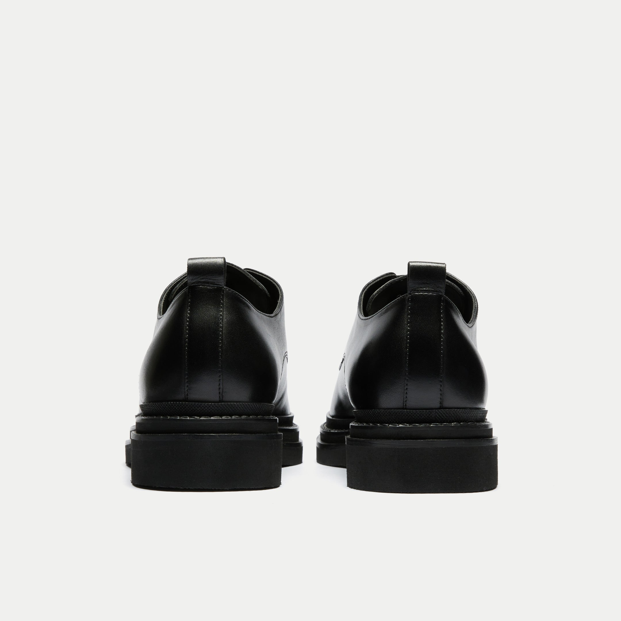 Walk London Mens Brooklyn Derby Shoe Black Leather