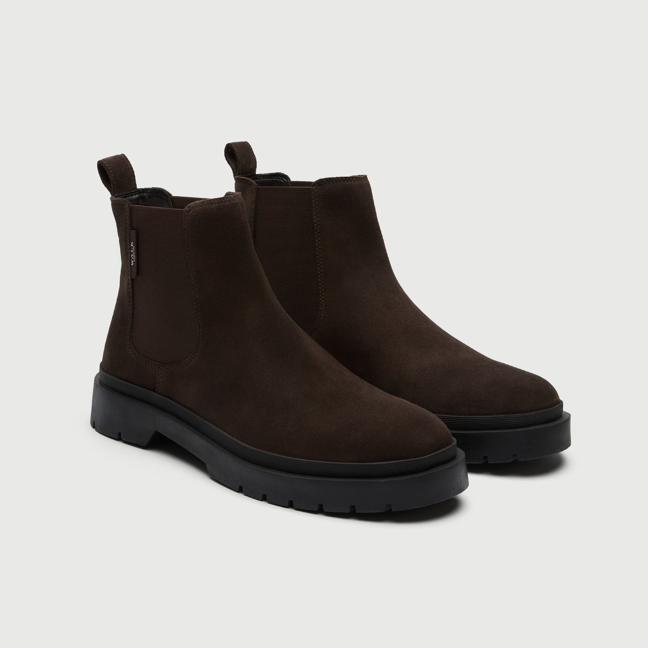 WALK London Men's Callum Chelsea Boot in Brown Suede