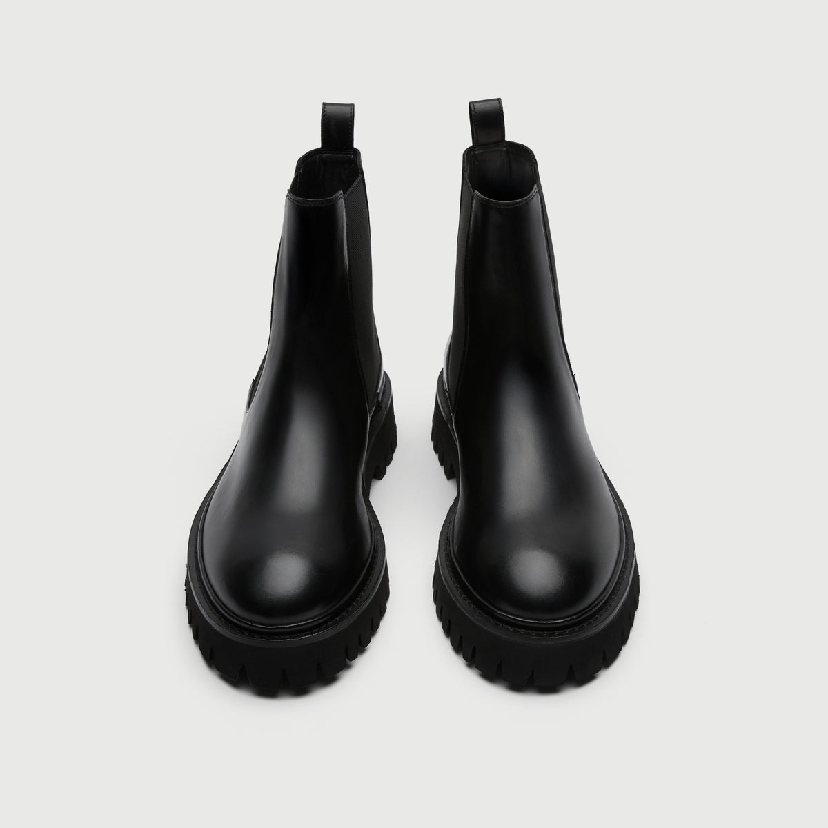 Walk London Hopper Black Leather Chelsea Boots top view
