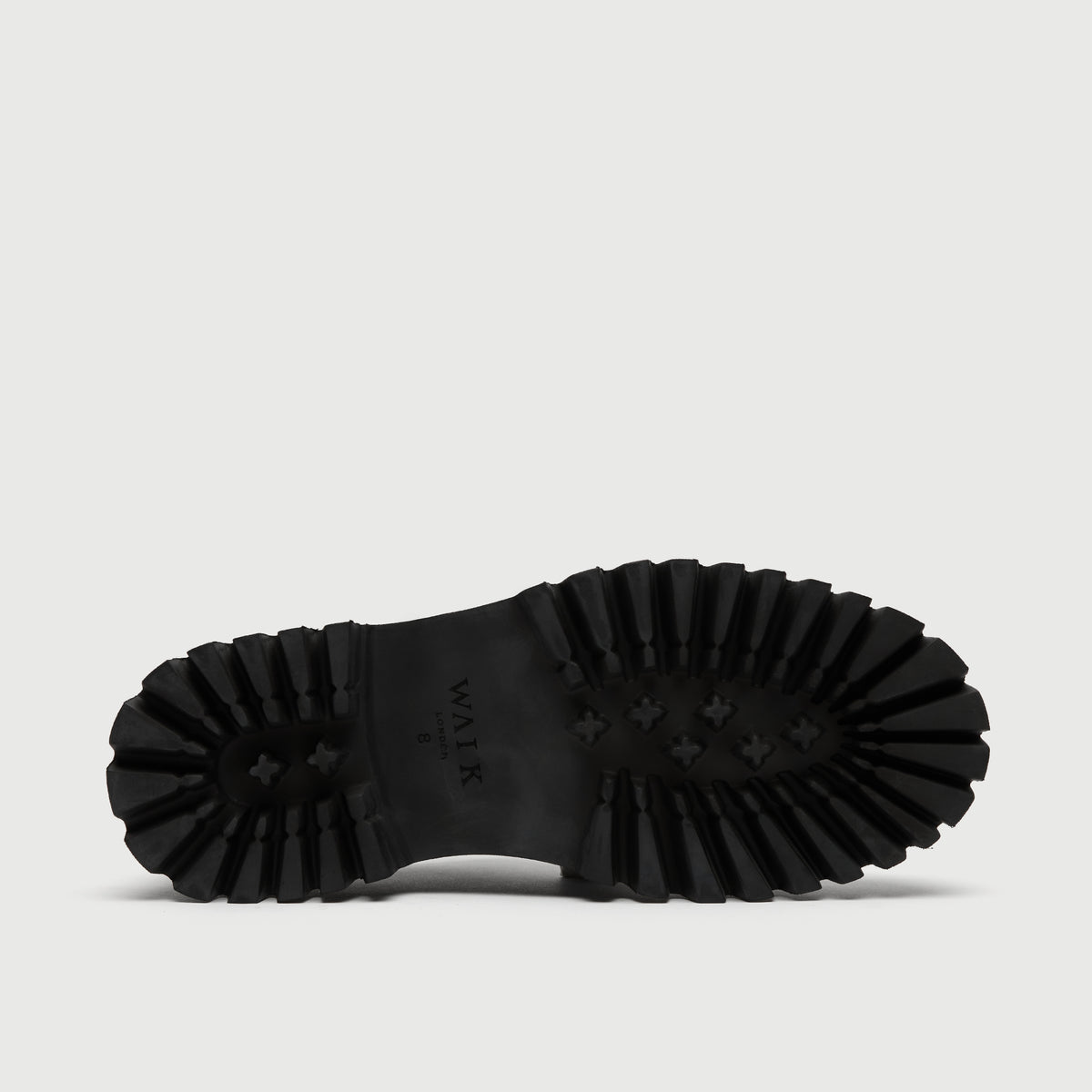 Walk London Hopper Black Leather Derby Shoe with chunky lugged sole view