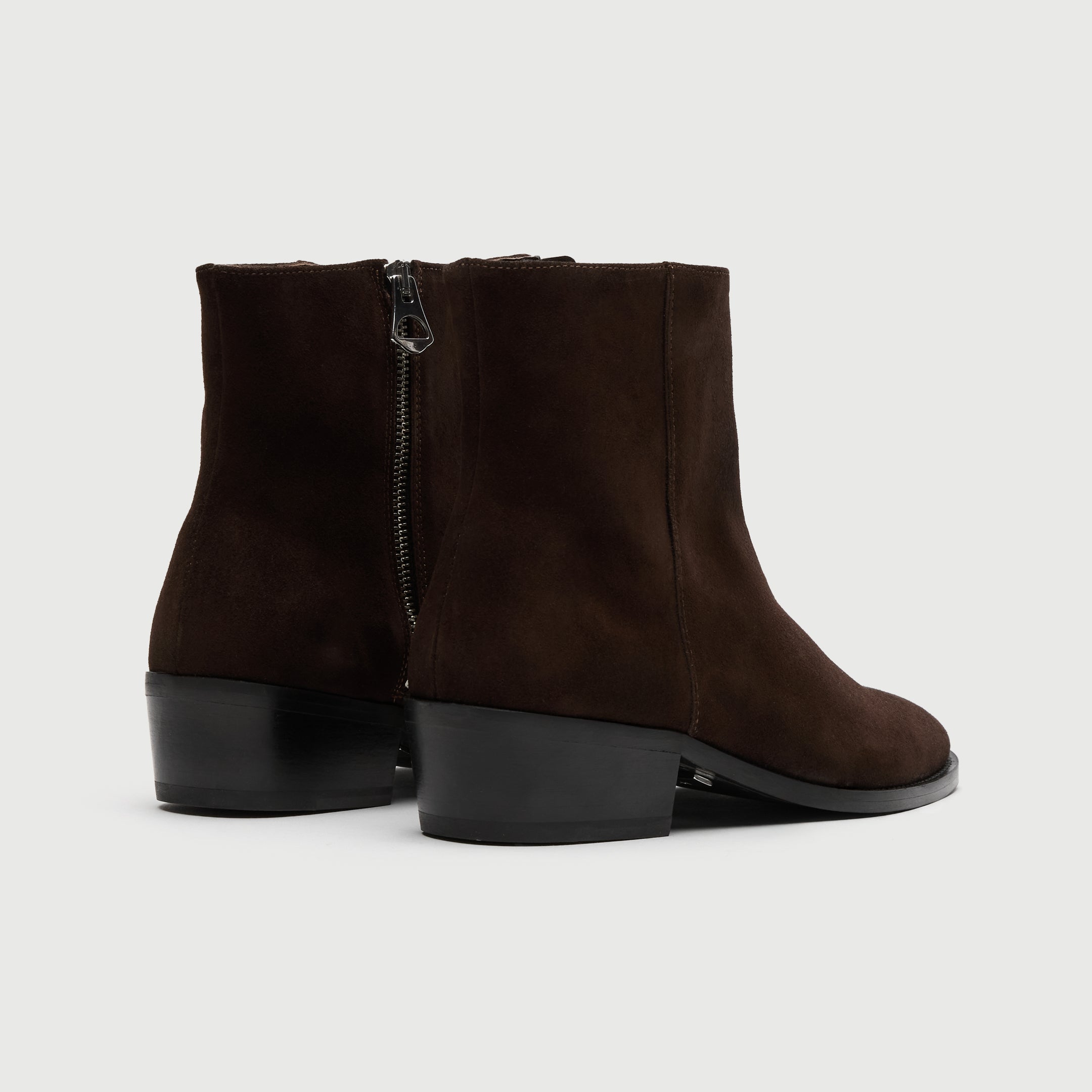 Walk London Hoxton Zip boot in brown suede