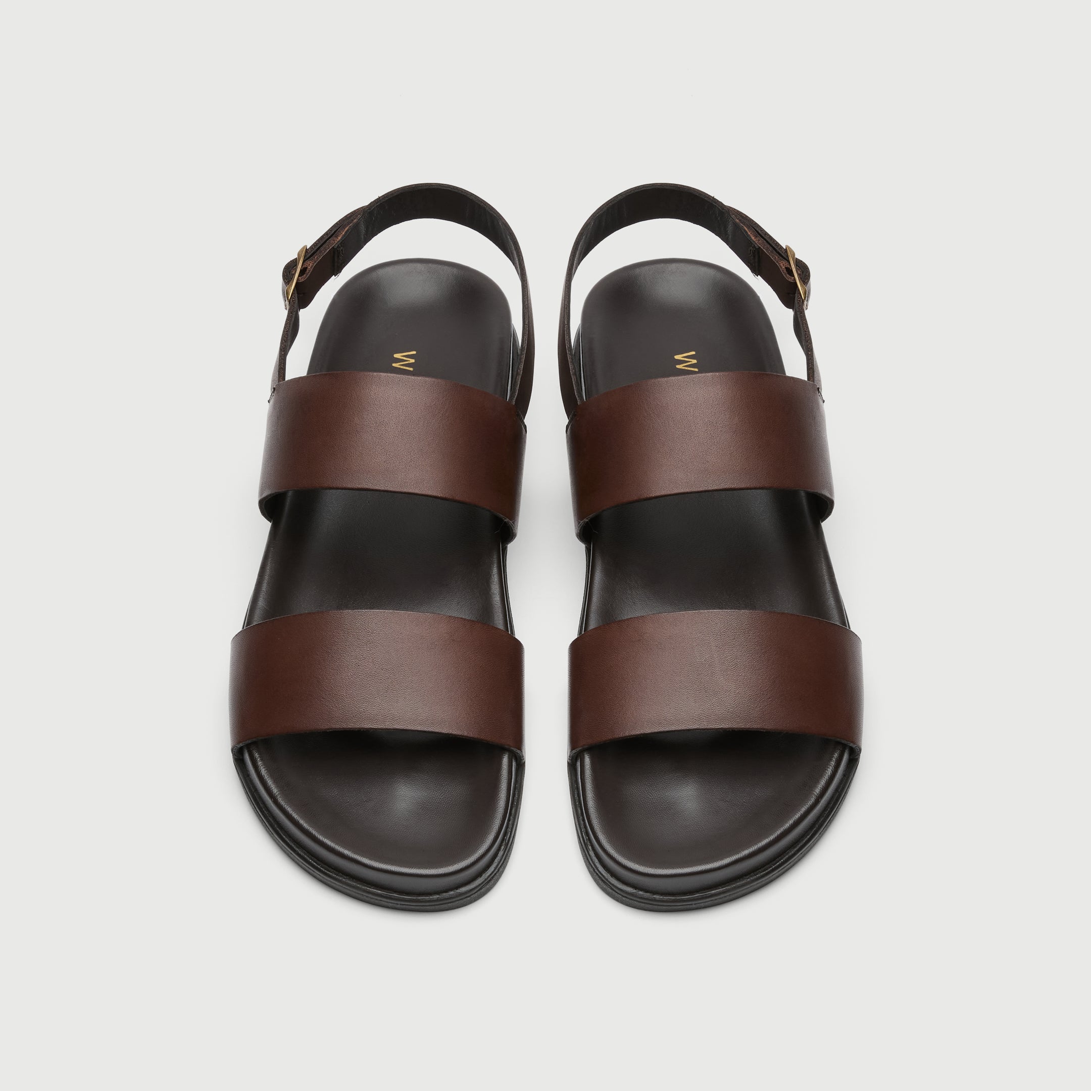 Walk London Mens Jackson Sandal in Brown Leather