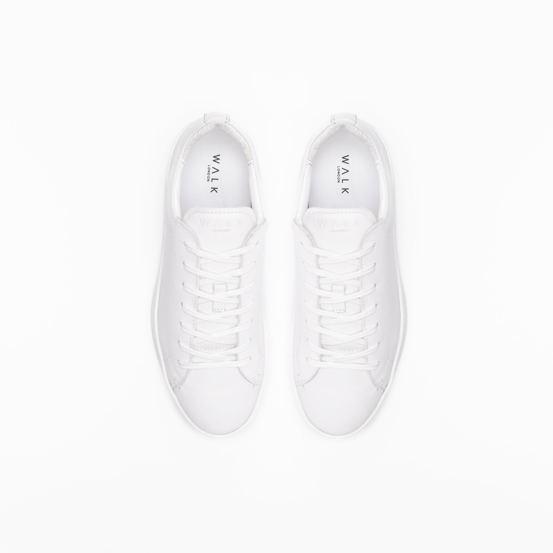 Walk London Mens Marco Trainer in White Leather