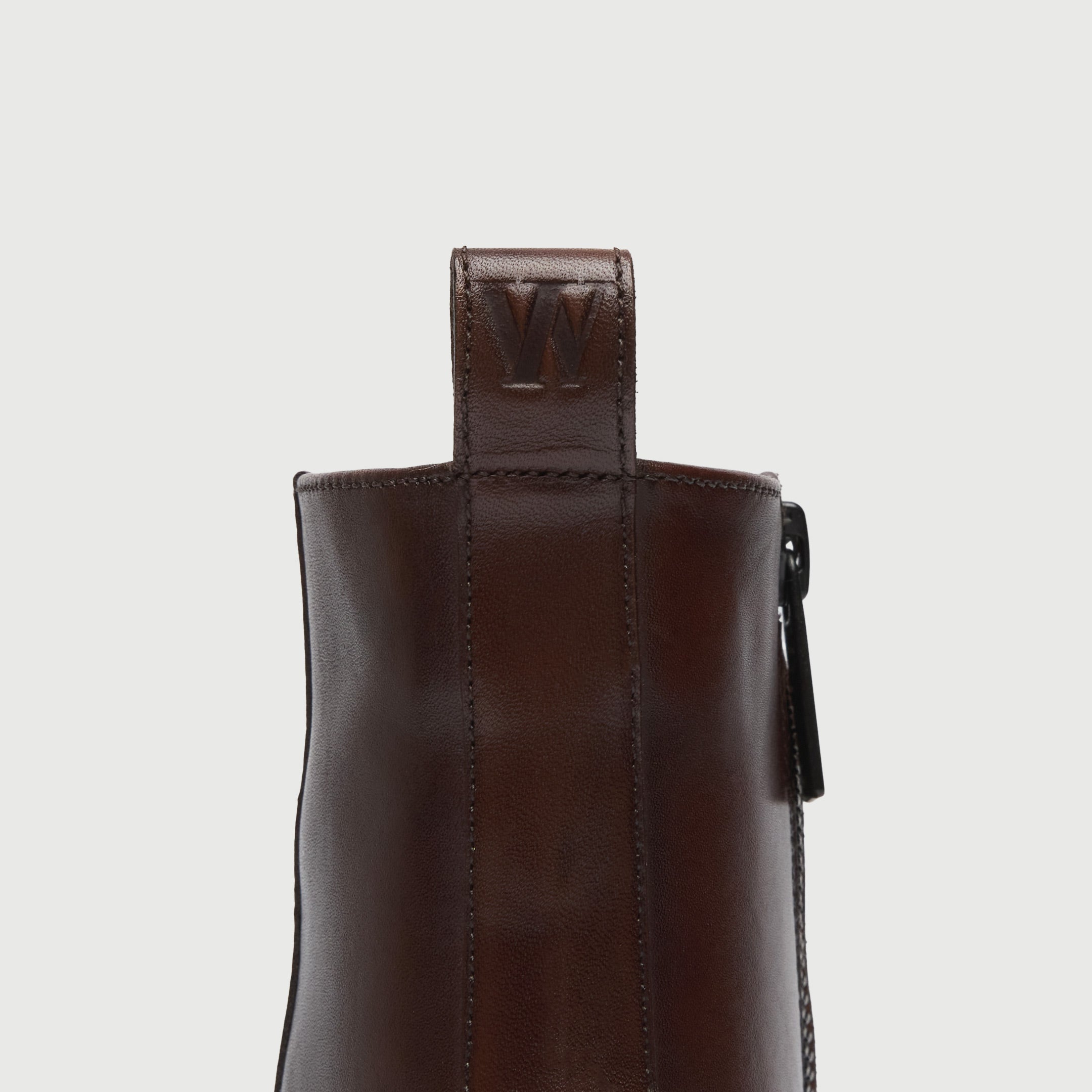 WALK London Mens Milano Inside Zip Boot in Brown Leather