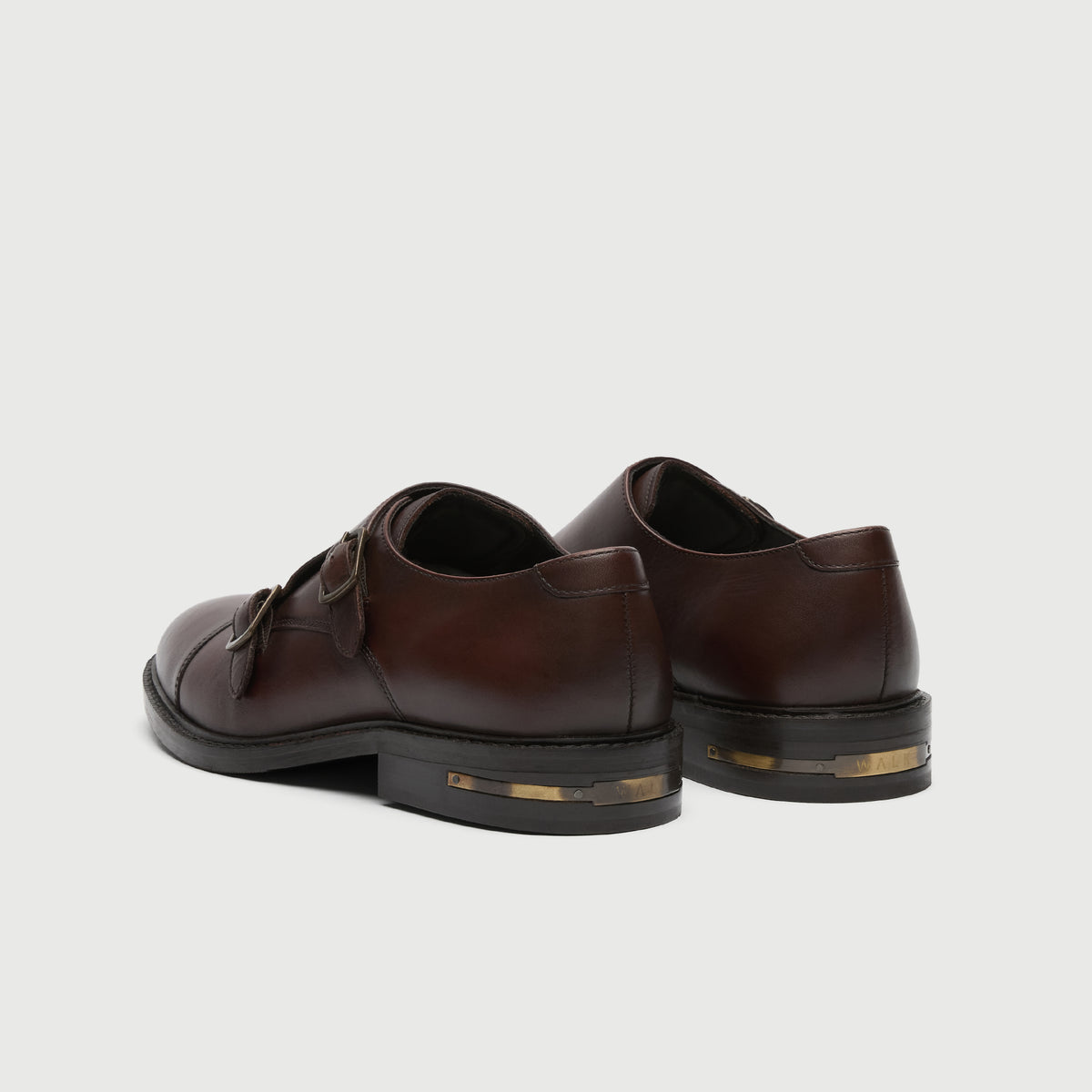 Walk London Mens Oliver Monk Strap Shoe in Brown Leather