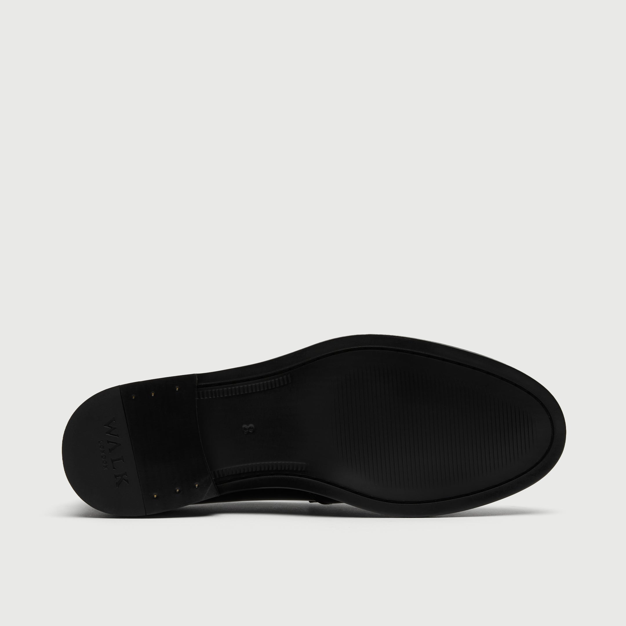 Walk London Putney dark brown suede loafer sole view