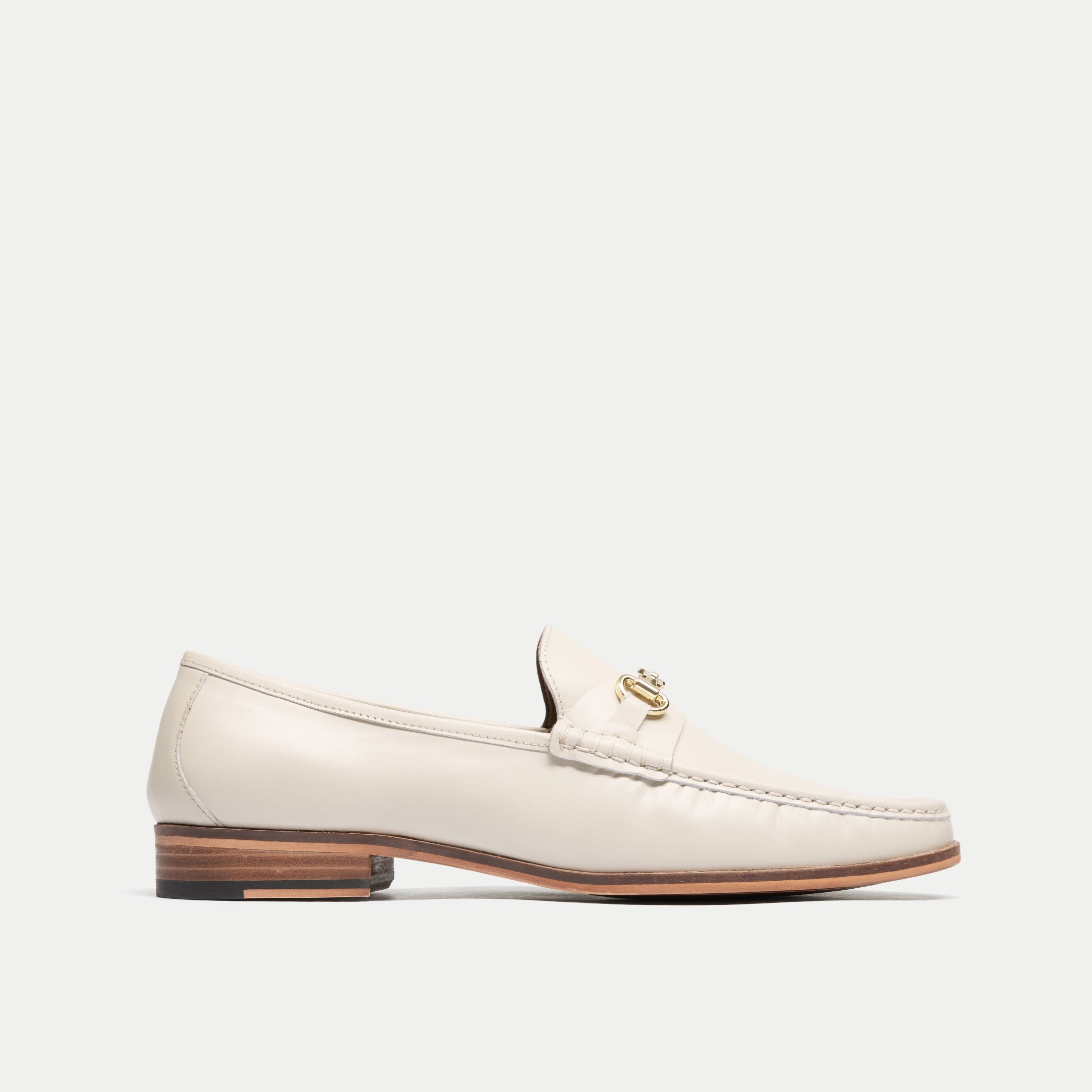 Walk London Mens Tino Trim Loafer in Off White Leather