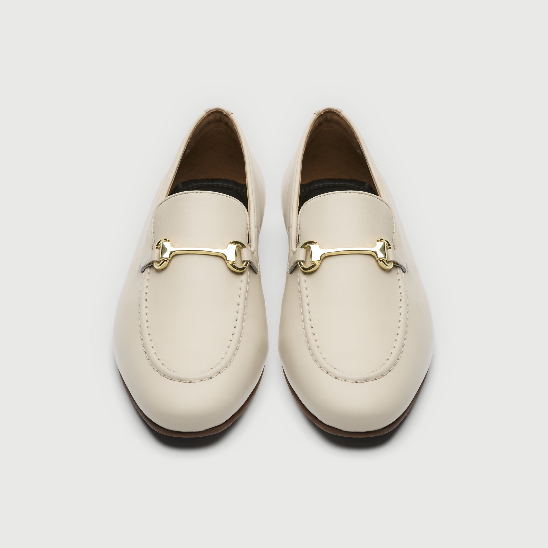 Walk London Mens Trent Trim Loafer in Off White Leather