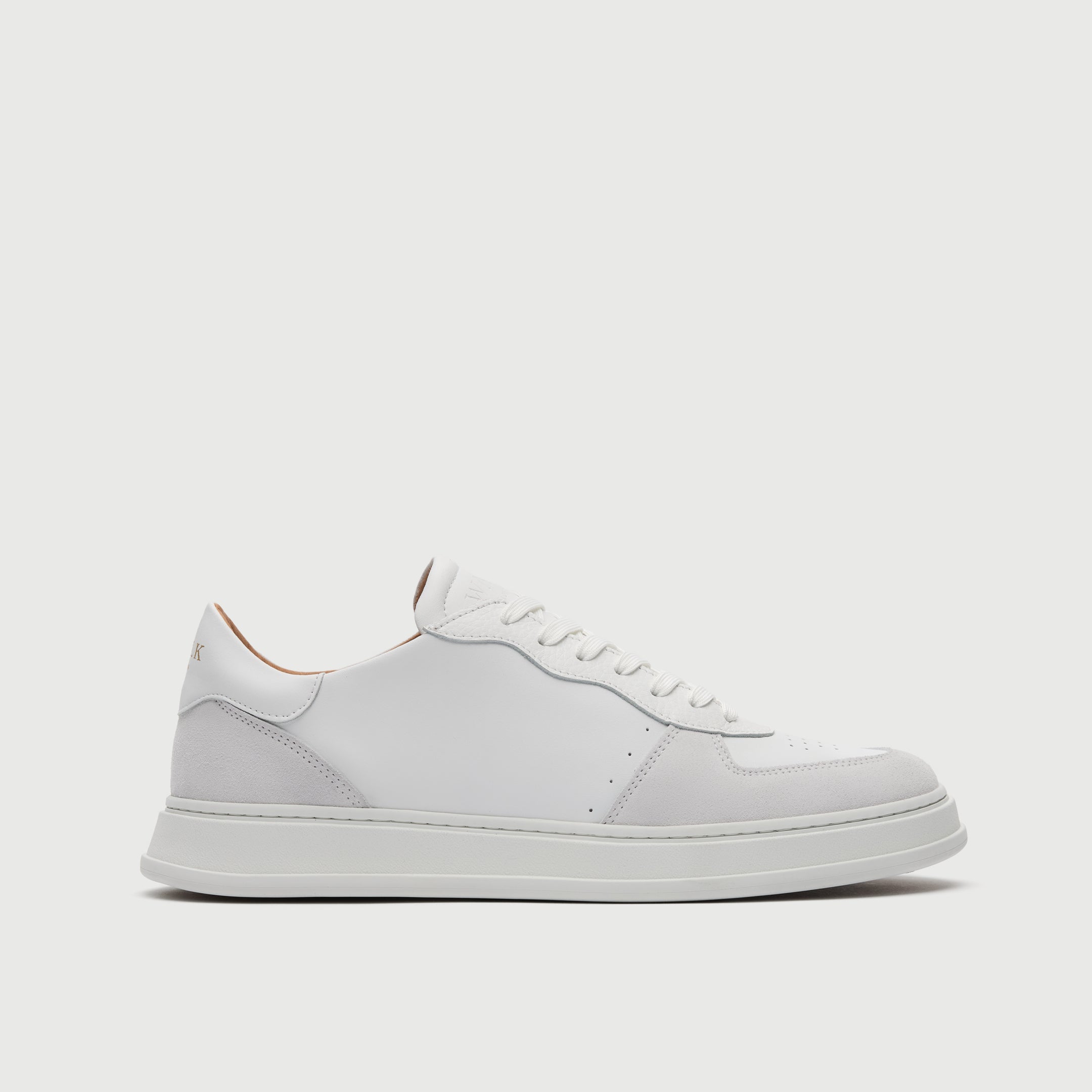 Walk London Mens California Trainer | White Leather and Suede