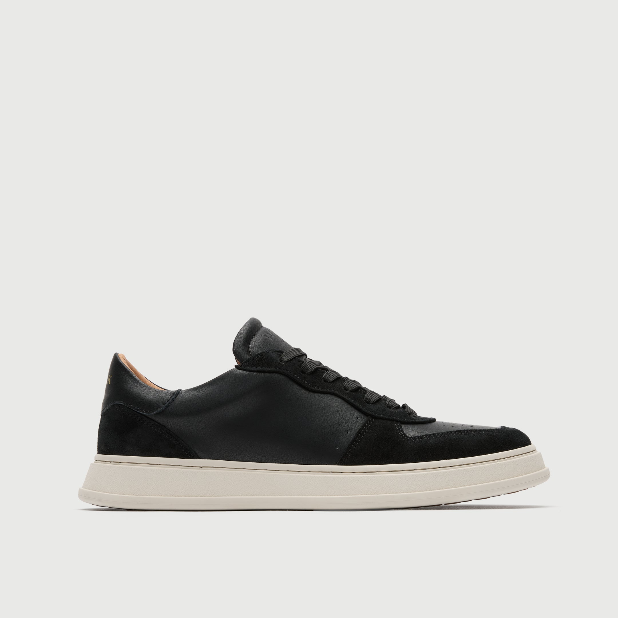 Walk London Mens California Trainer | Black Leather and Suede