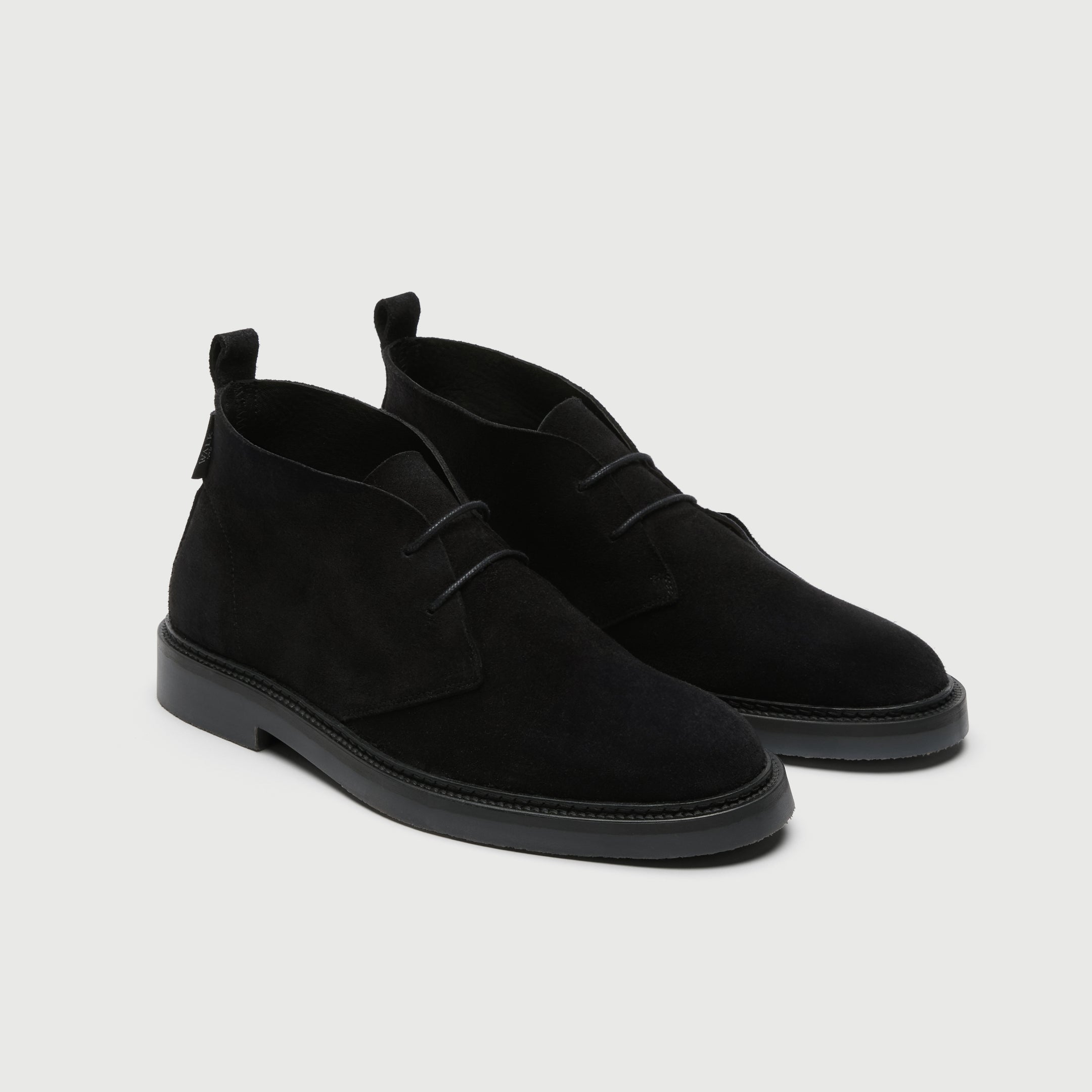 Walk London Mens Camden Chukka Boot - Black Suede