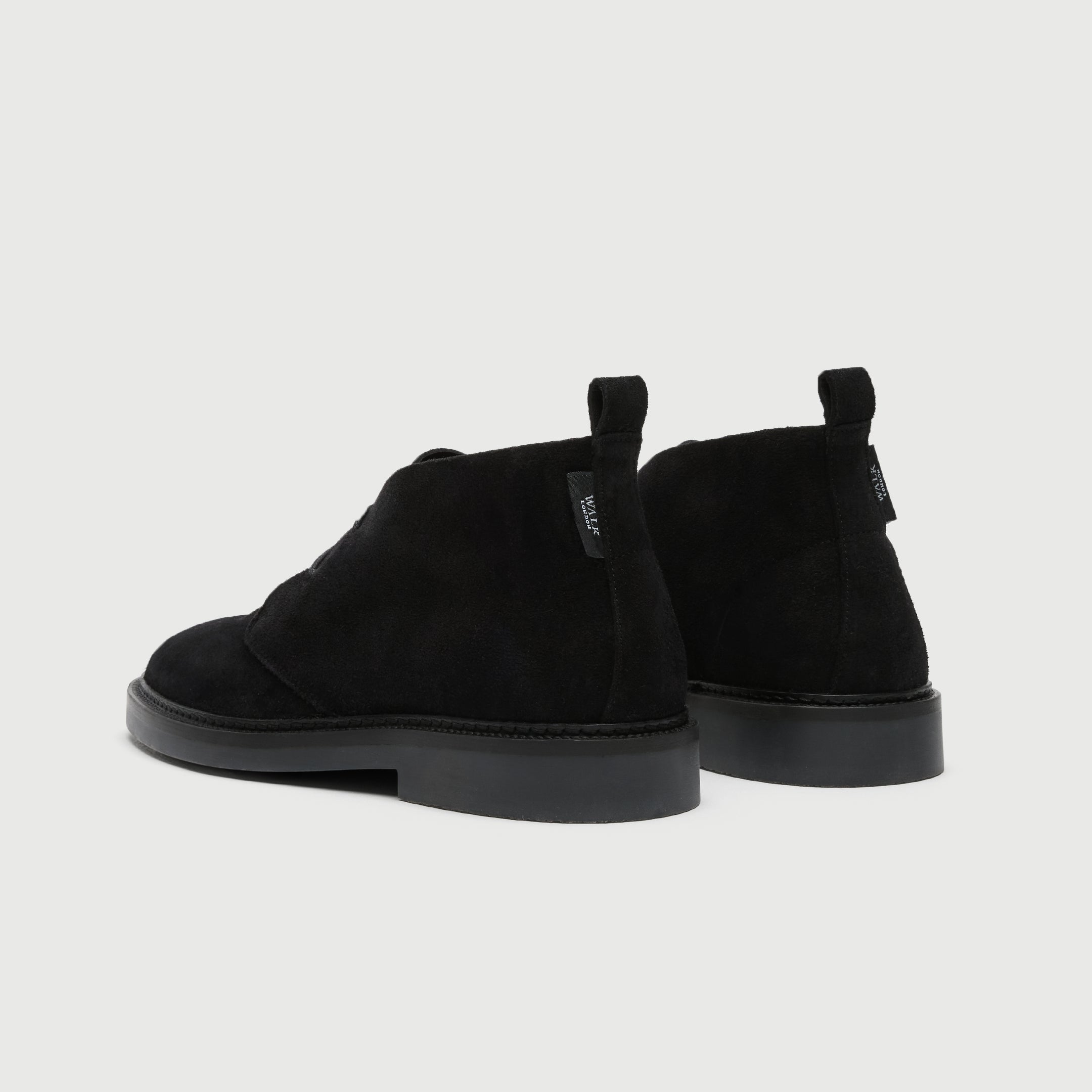 Walk London Mens Camden Chukka Boot - Black Suede
