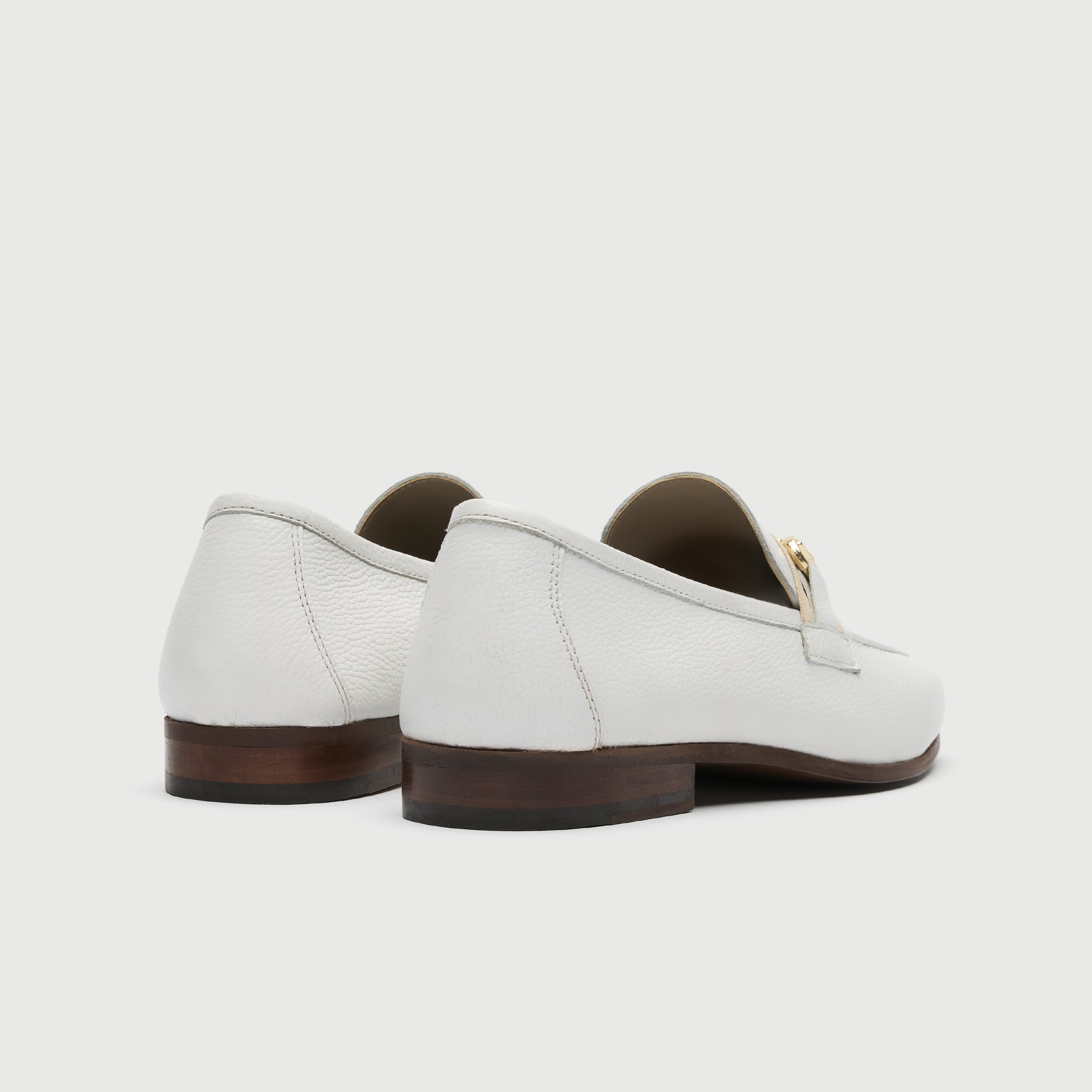 Walk London Mens Capri Trim Loafer in White Grain Leather