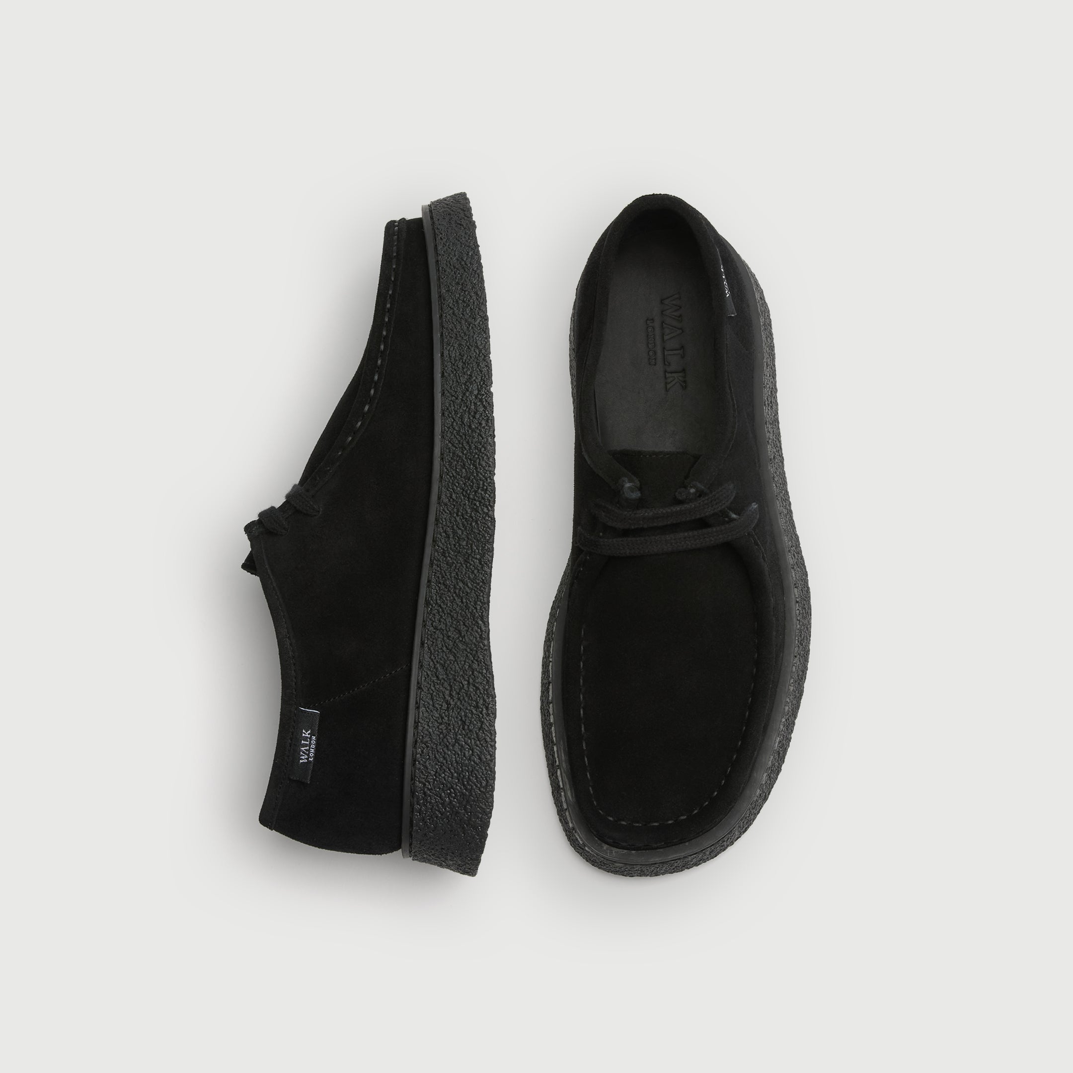 Walk London Mens Carnaby Apron Shoe - Black Suede