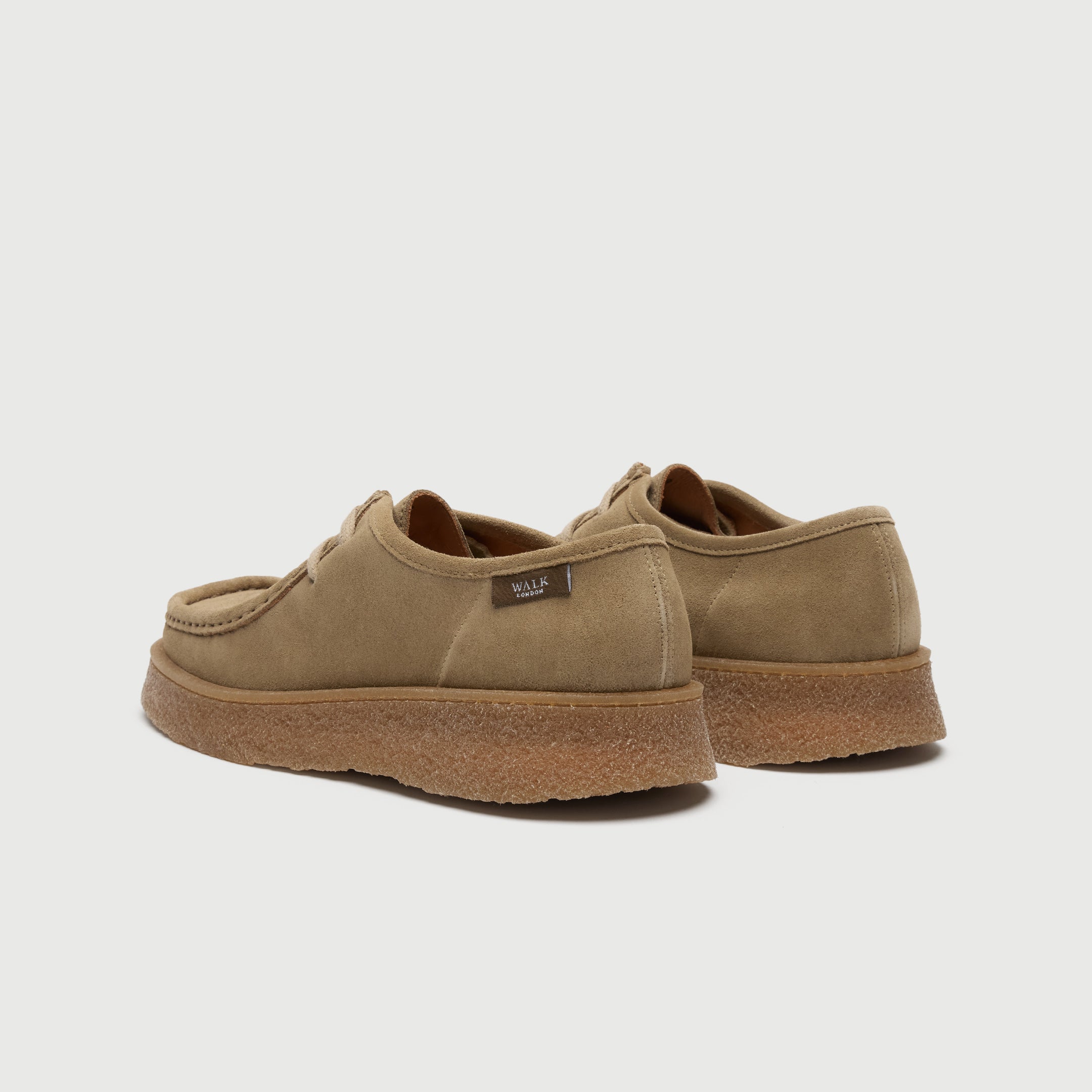 Walk London Mens Carnaby Apron Shoe - Stone Suede