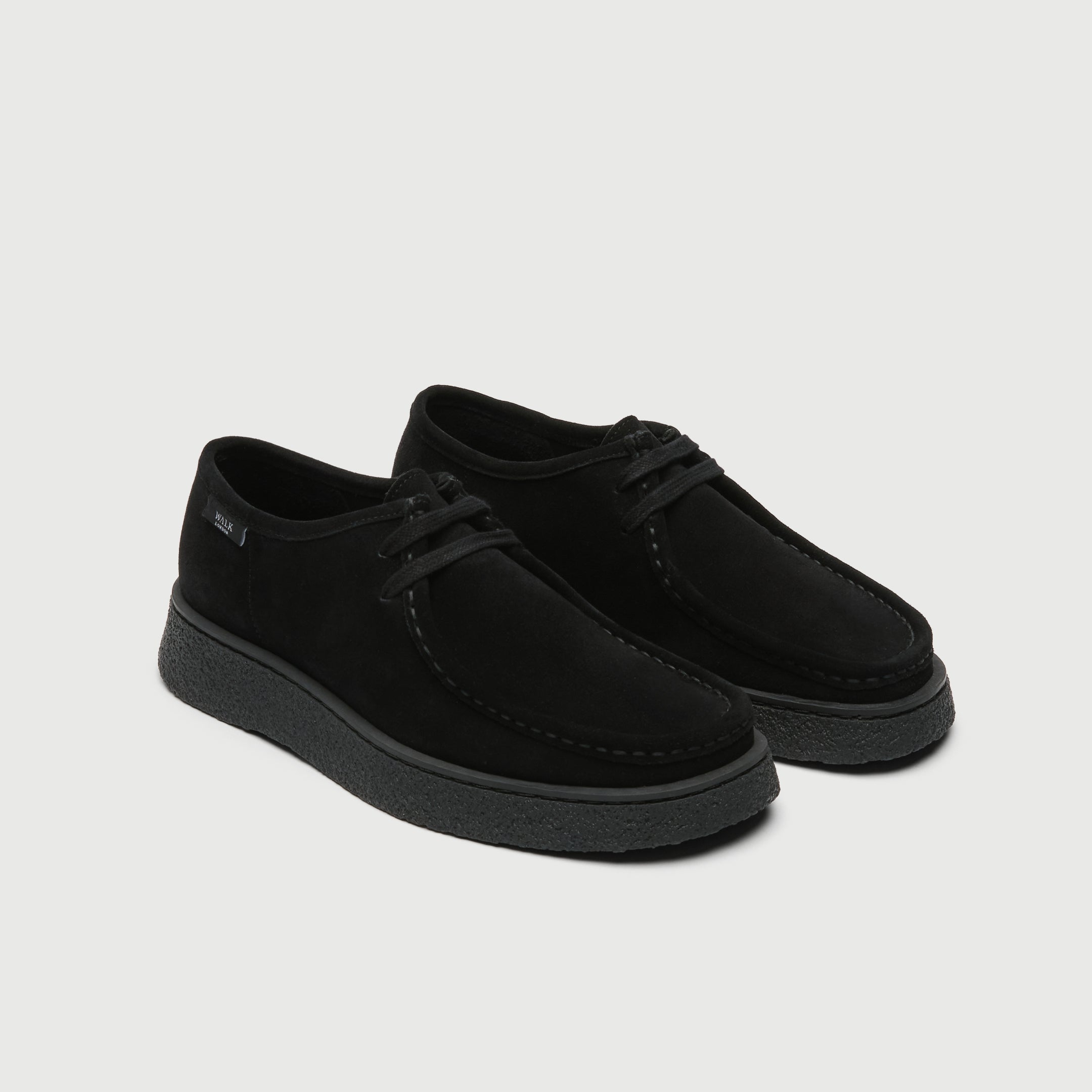 Walk London Mens Carnaby Apron Shoe - Black Suede