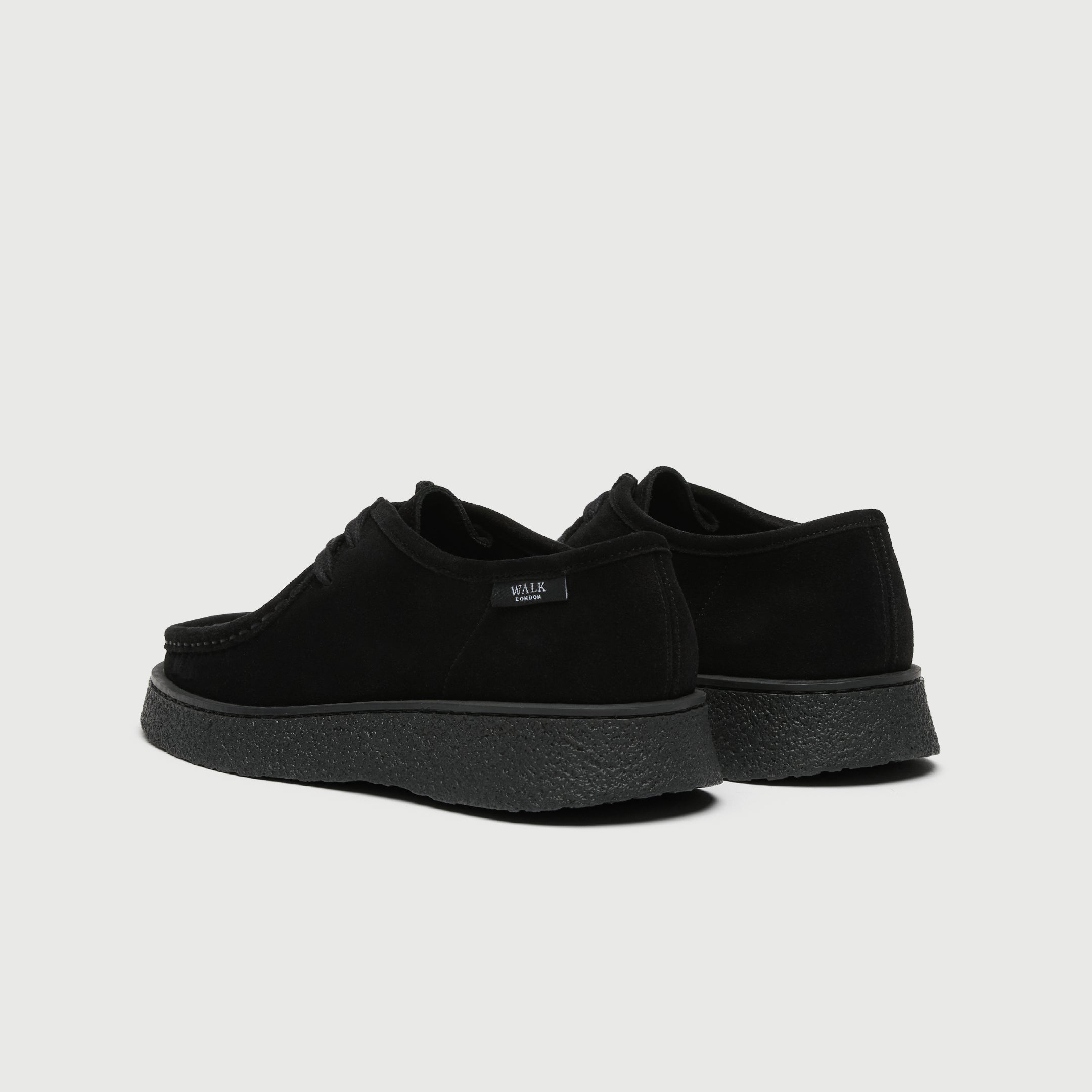 Walk London Mens Carnaby Apron Shoe - Black Suede