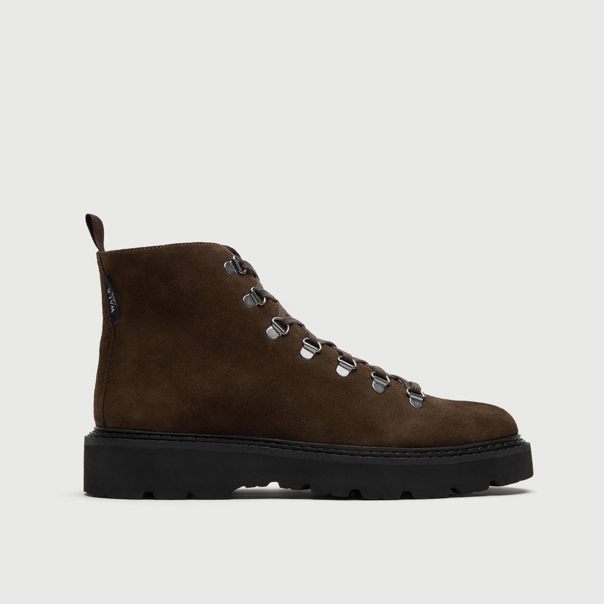Walk London Clapham Lace Boot in brown suede side view