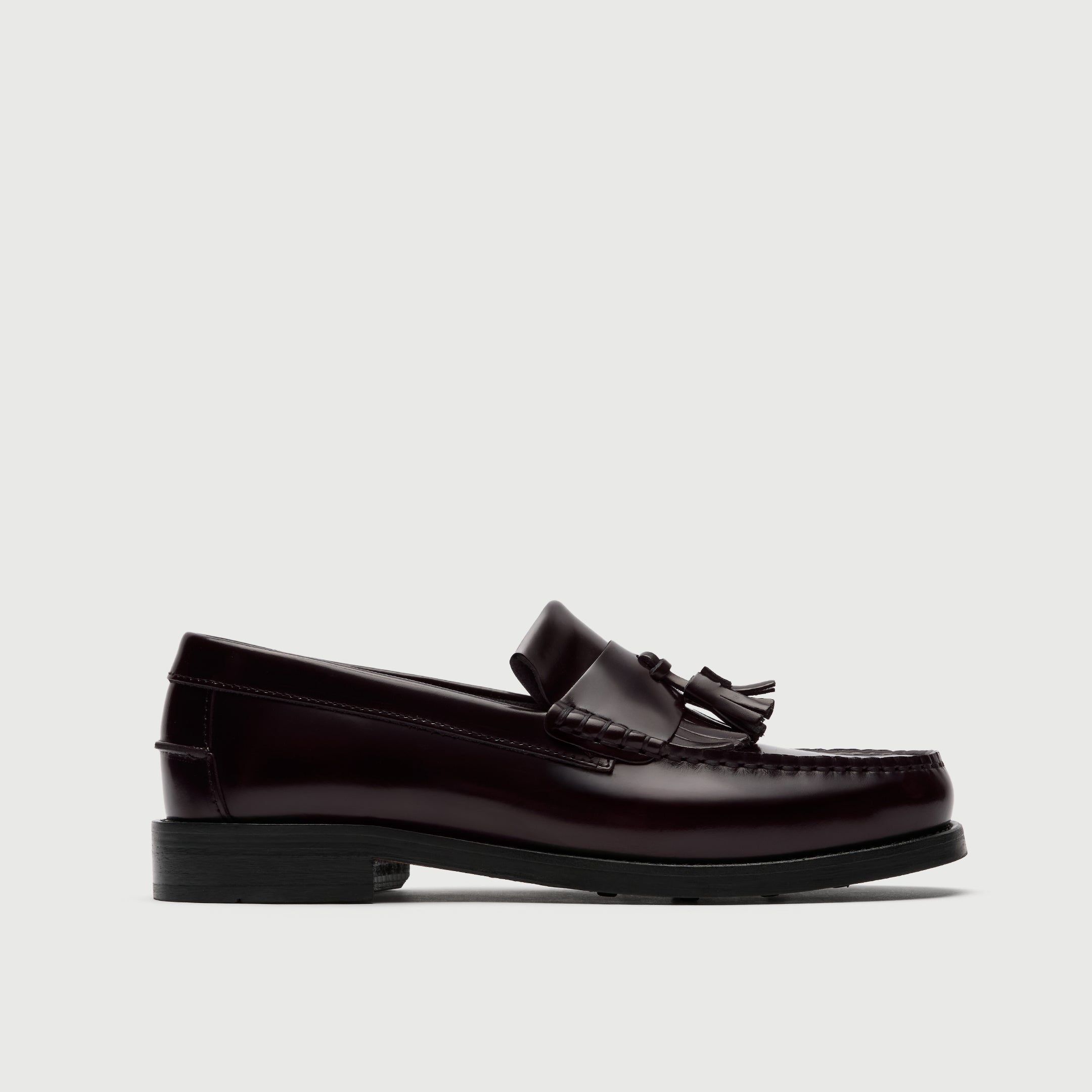 Walk London Dalston Fringe Tassel Loafer Burgundy