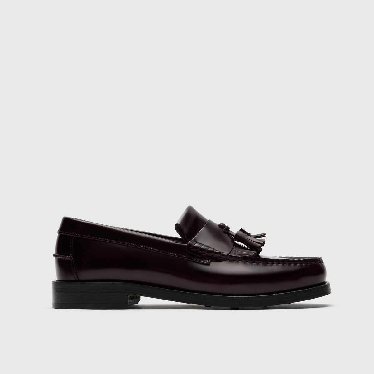 WALK LONDON Tassel Kiltie Loafers Shoes Men\'s Dark Burgundy Leather Size 11 Tassel Loafers 9 Medium Nunn Bush Oxblood Kiltie Men main image 3