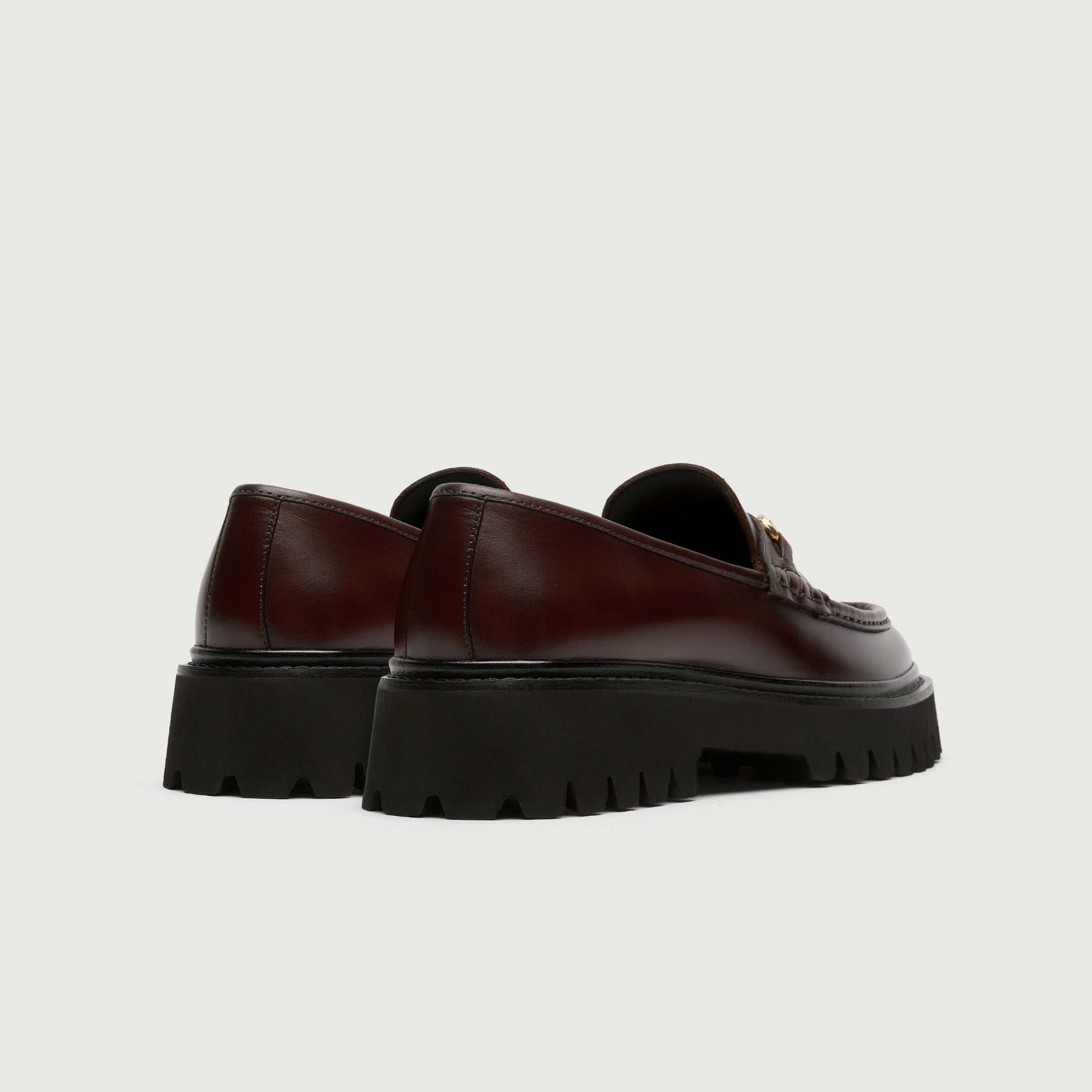 Walk London Hopper Trim Loafer in brown leather and cleated sole