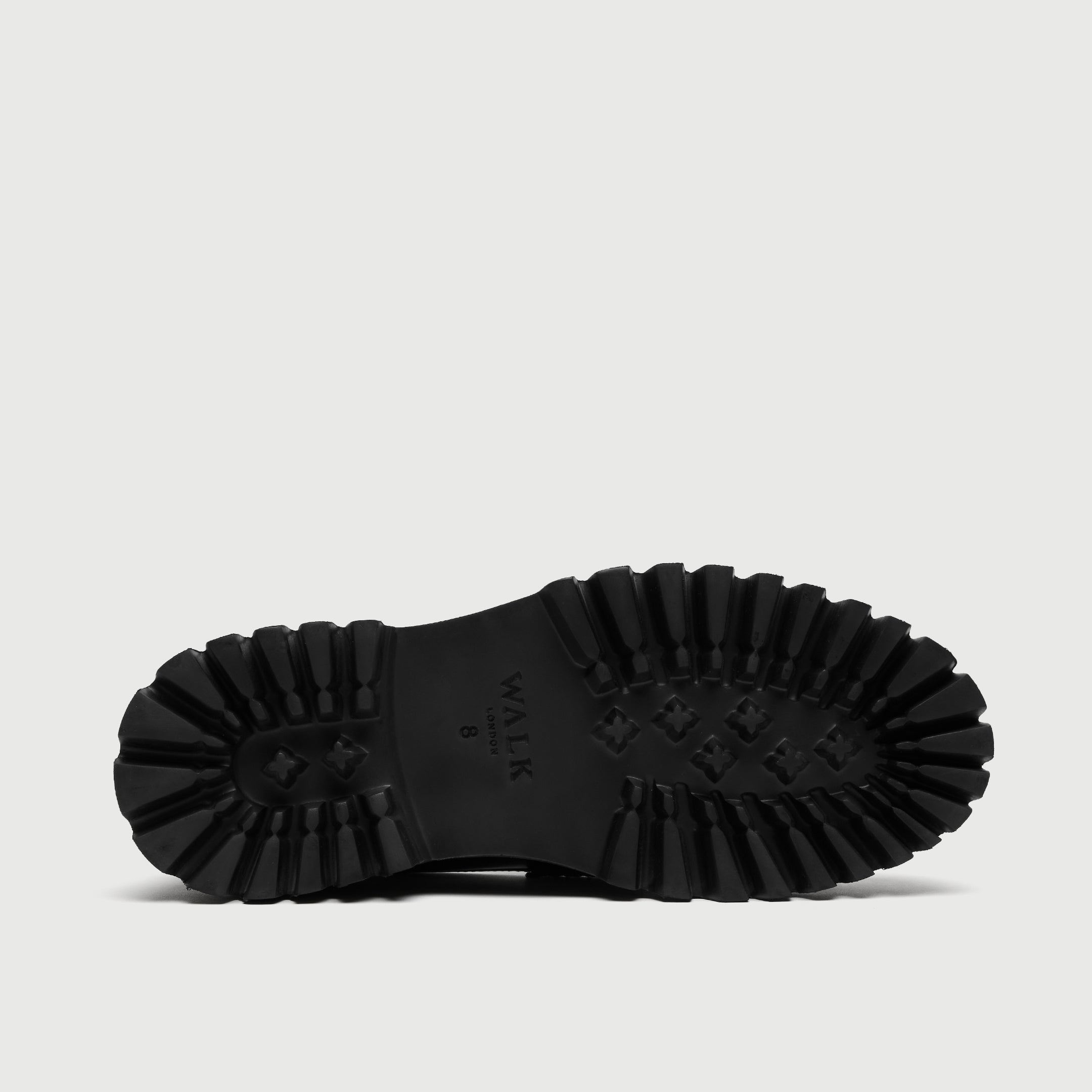 Walk London Hopper Trim Loafer in black leather and cleated sole