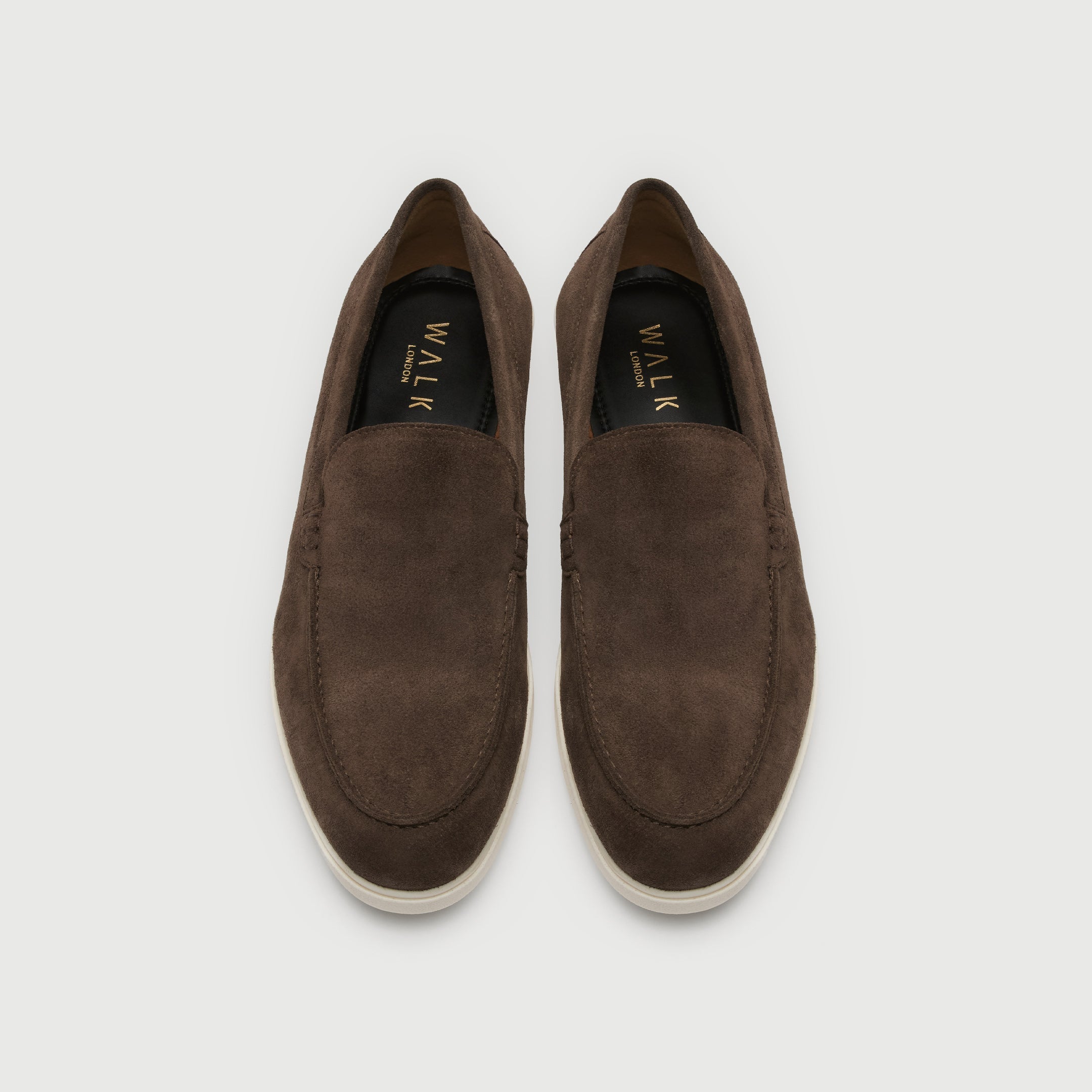 Walk London Mens Joshua Slip On in Brown Suede