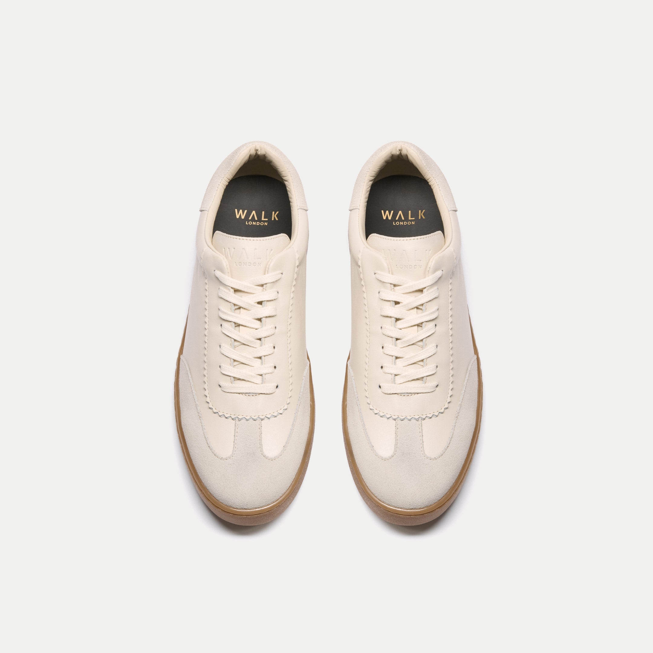 Mens Lisbon Trainer in Off White Leather | Walk London