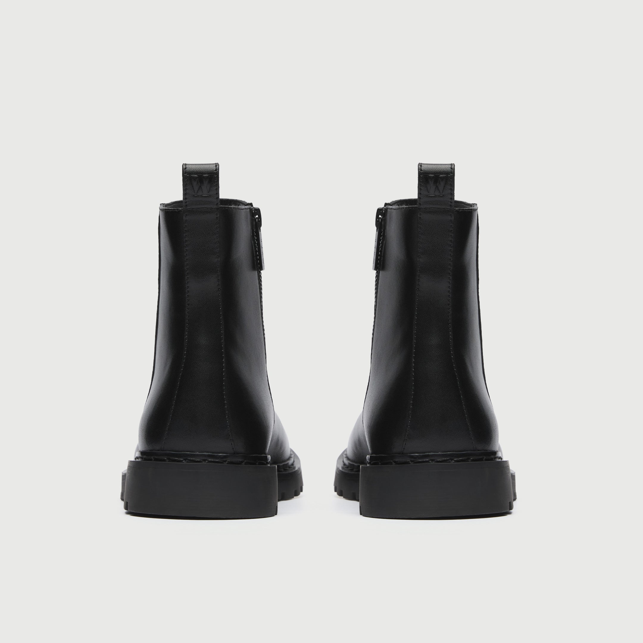 WALK London Mens Milano Inside Zip Boot in Black Leather