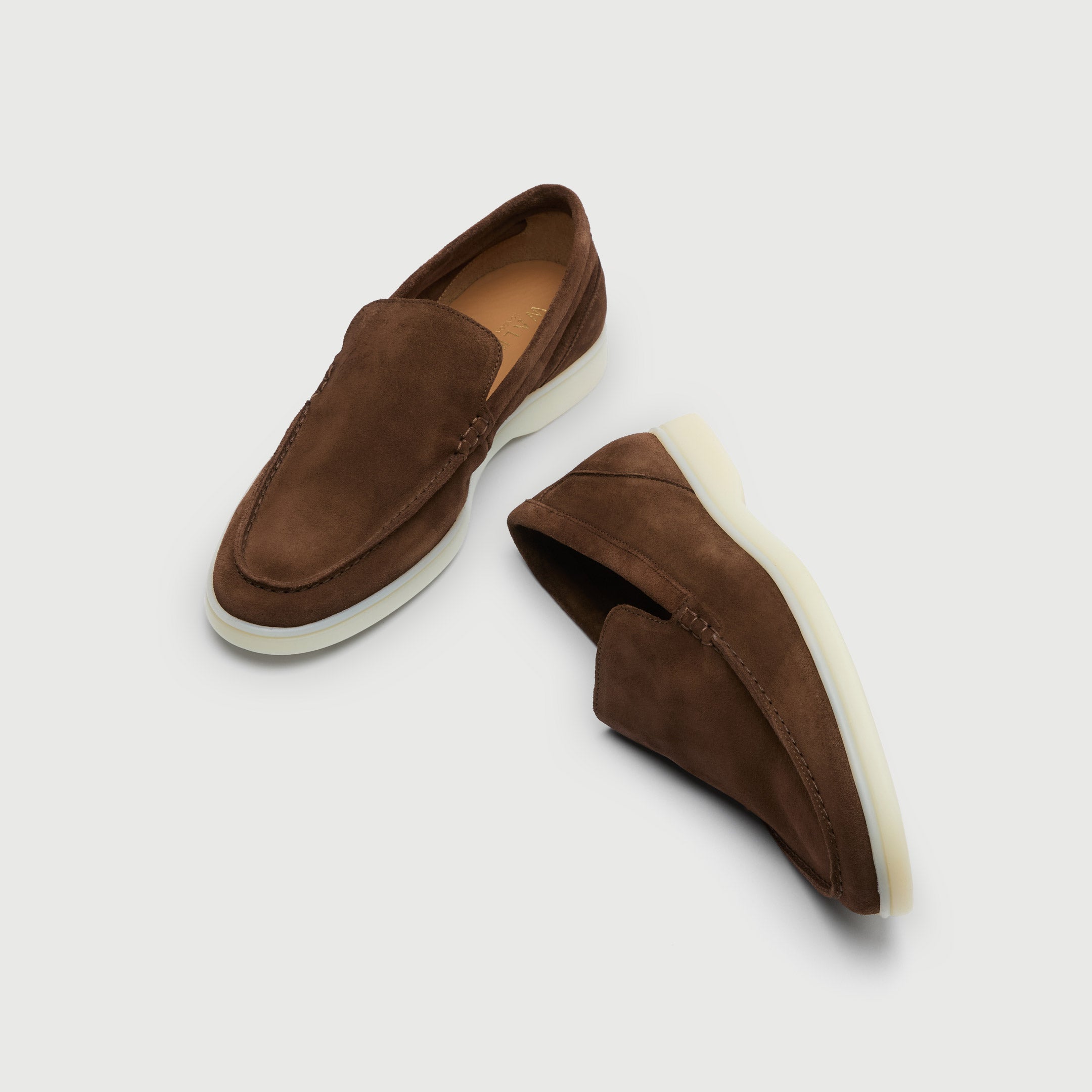 Walk London Mens Monaco Slip On Loafer in Brown Suede