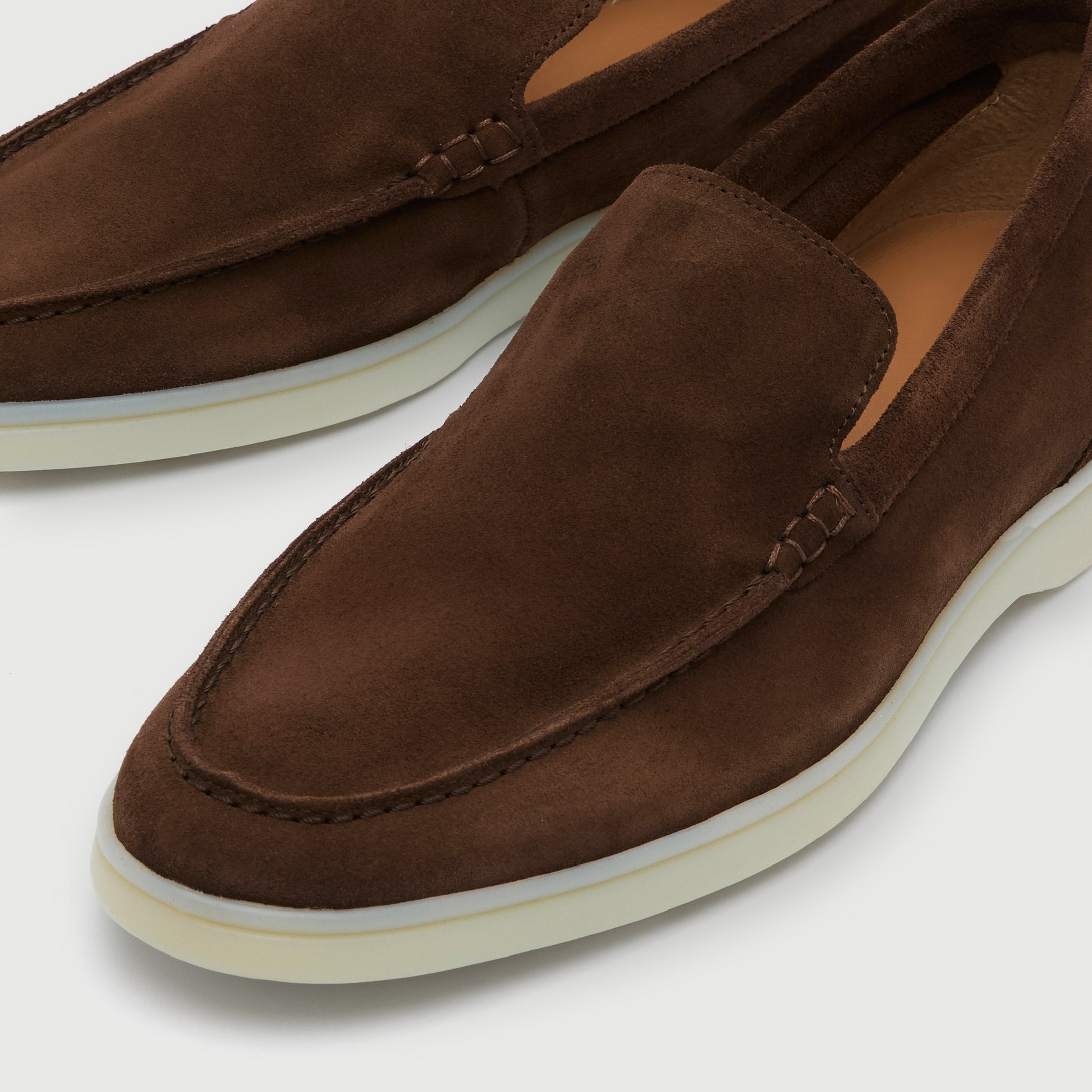 Walk London Mens Monaco Slip On Loafer in Brown Suede