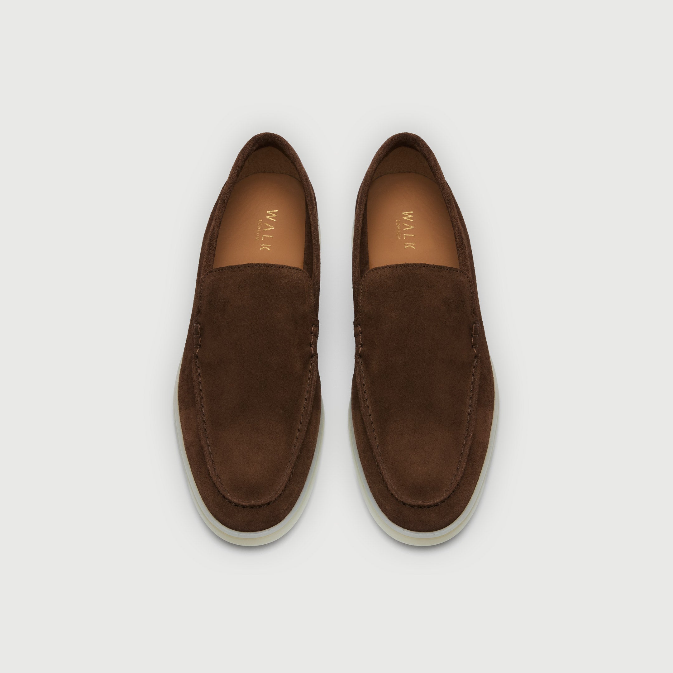 Walk London Mens Monaco Slip On Loafer in Brown Suede