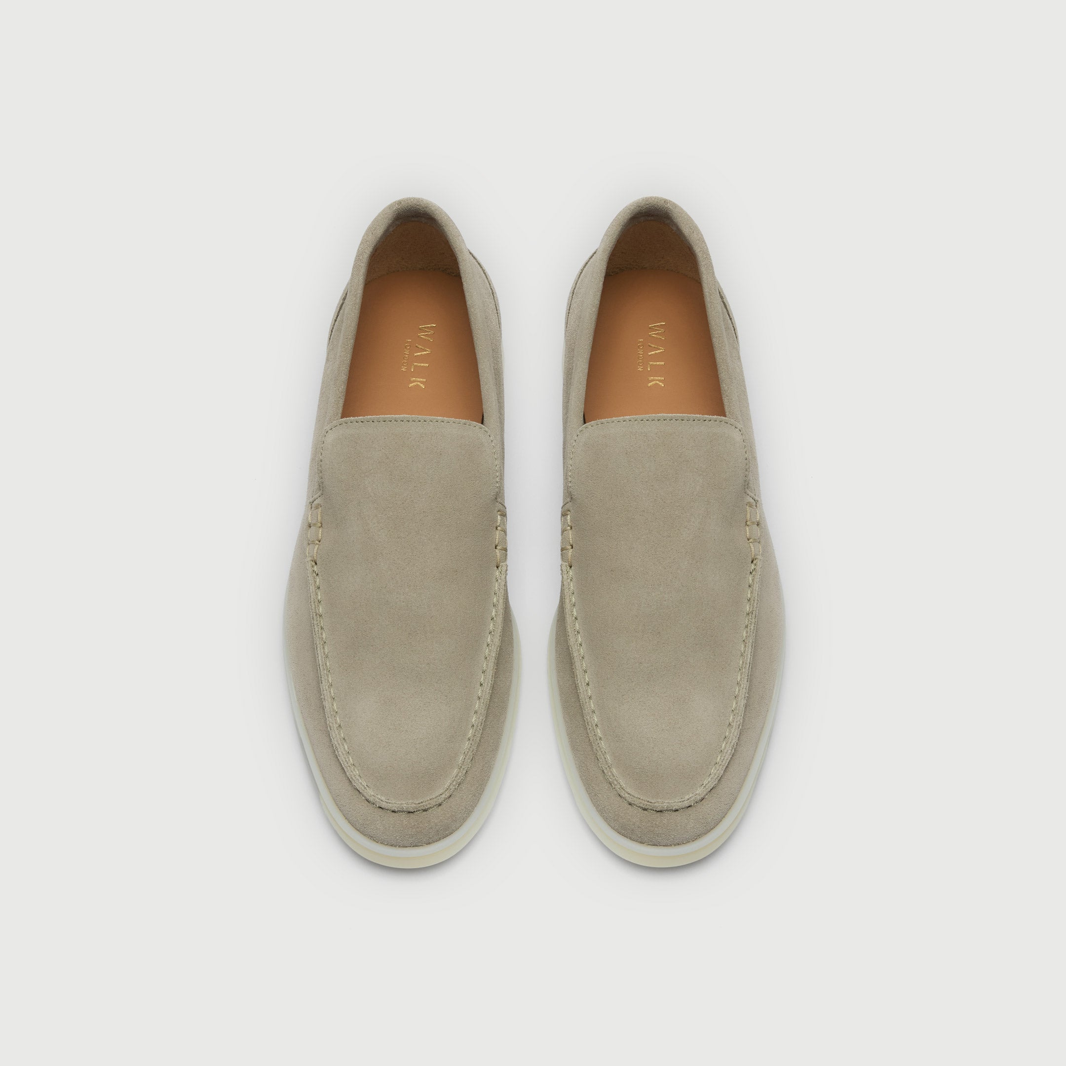 Walk London Mens Monaco Slip On Loafer in Pebble Suede