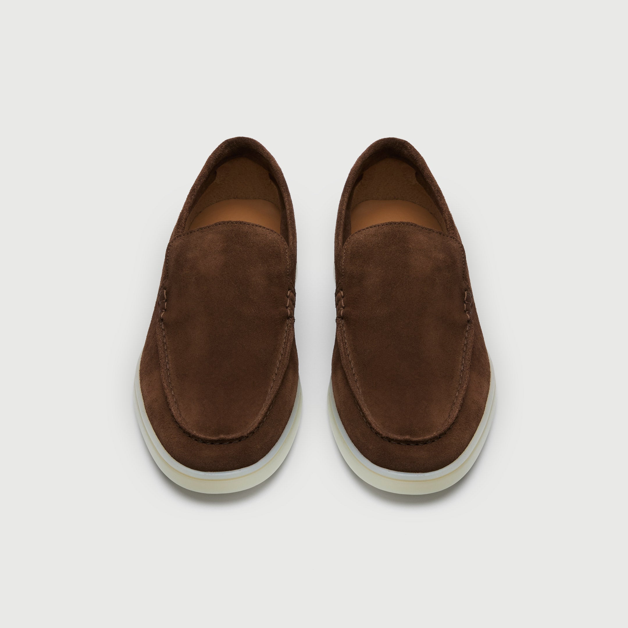 Walk London Mens Monaco Slip On Loafer in Brown Suede