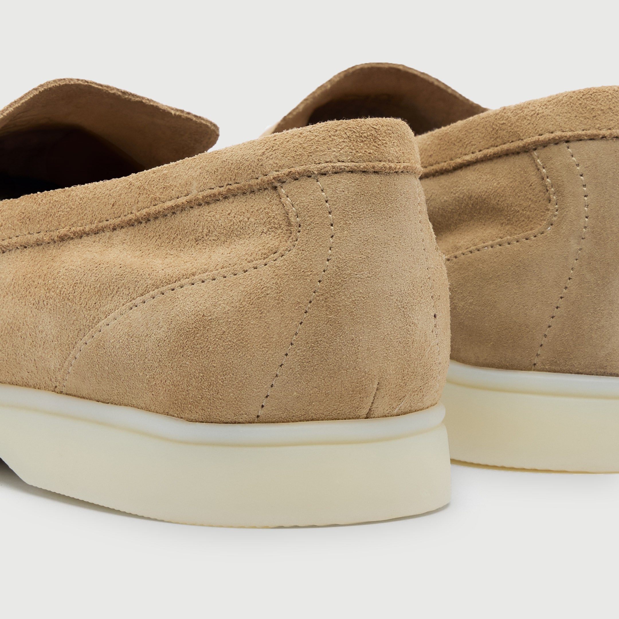 Walk London Mens Monaco Slip On Loafer in Taupe Suede
