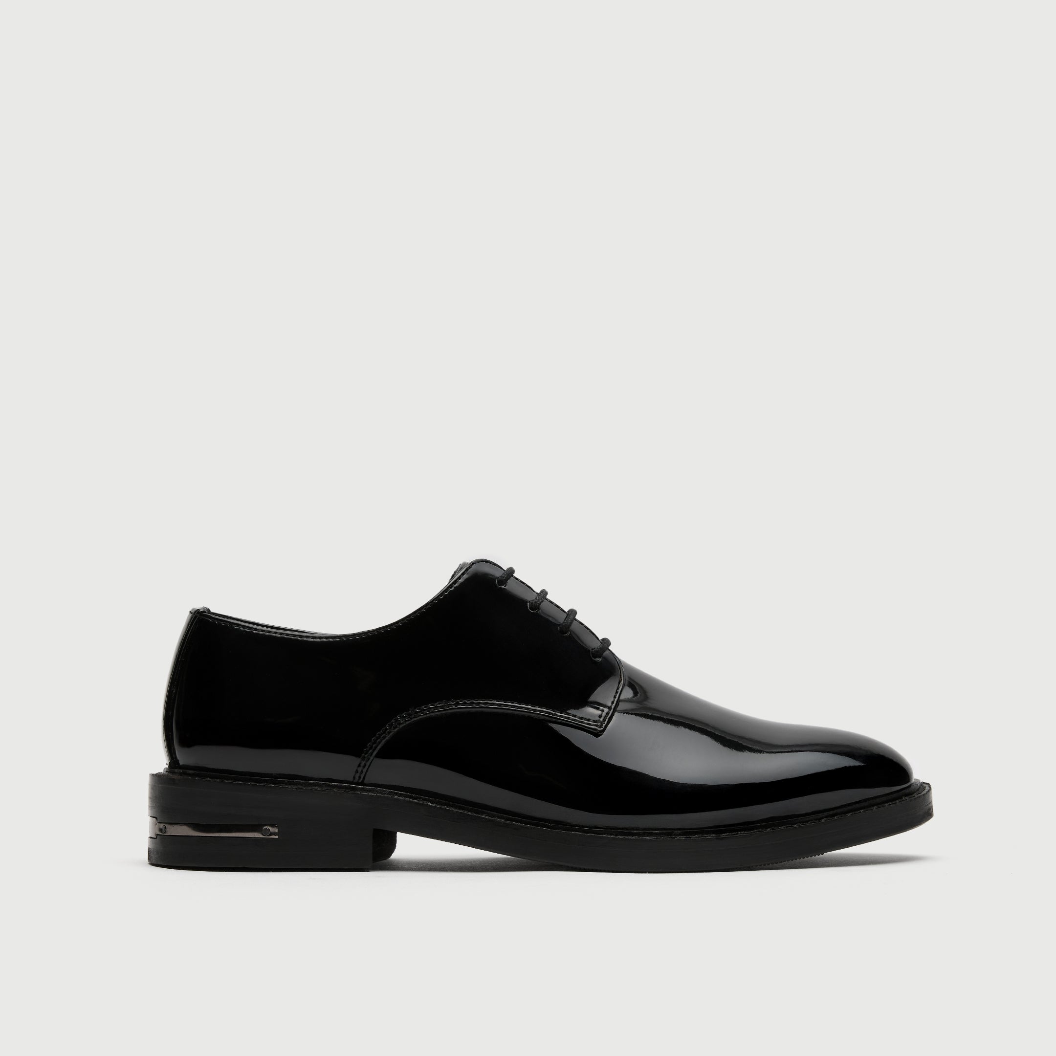 WALK London Men's Oliver Derby Shoe in Black Patent Leather