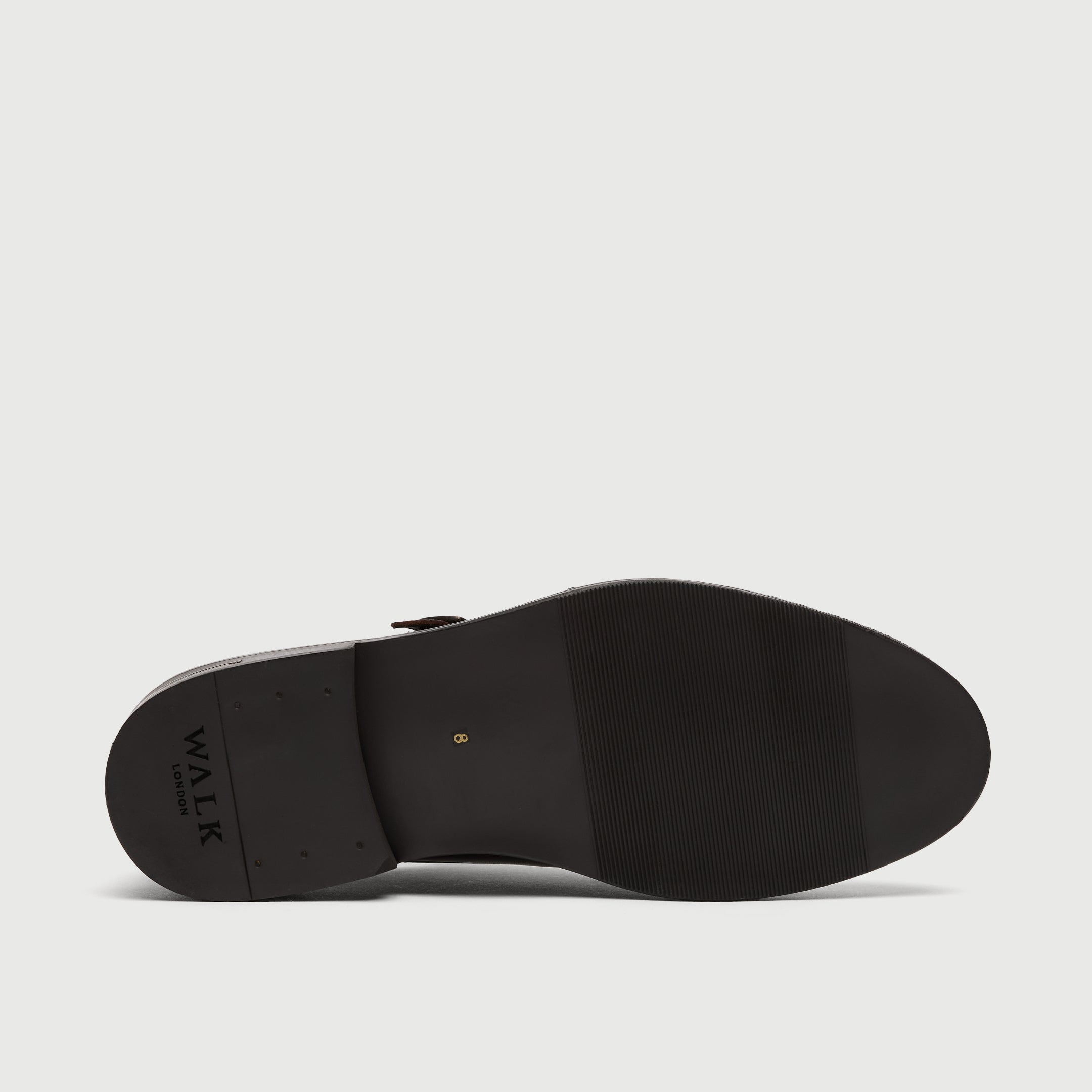 Walk London Oliver Monk Strap shoe in Brown Leather