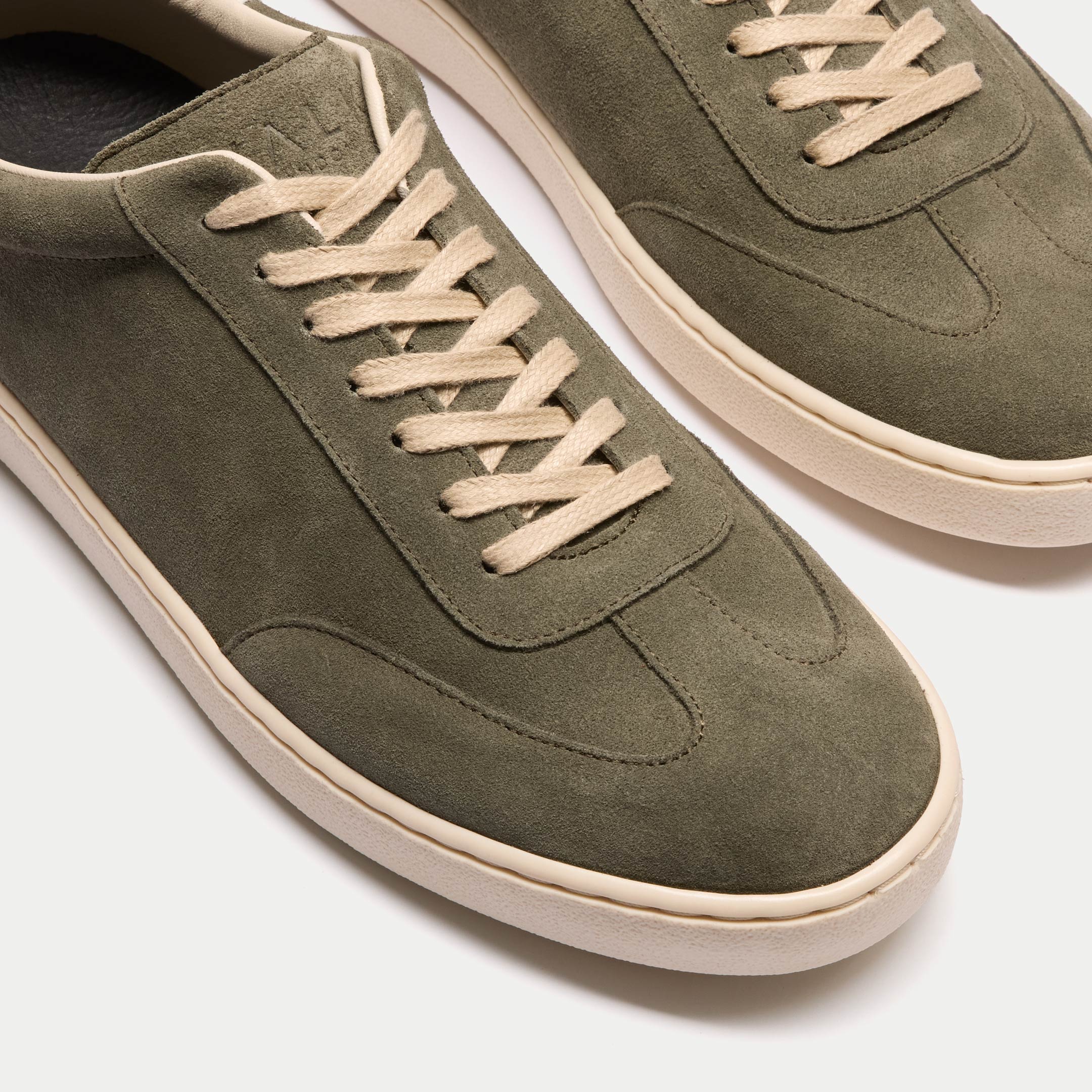 Mens Porto Trainer in Olive Suede | Walk London