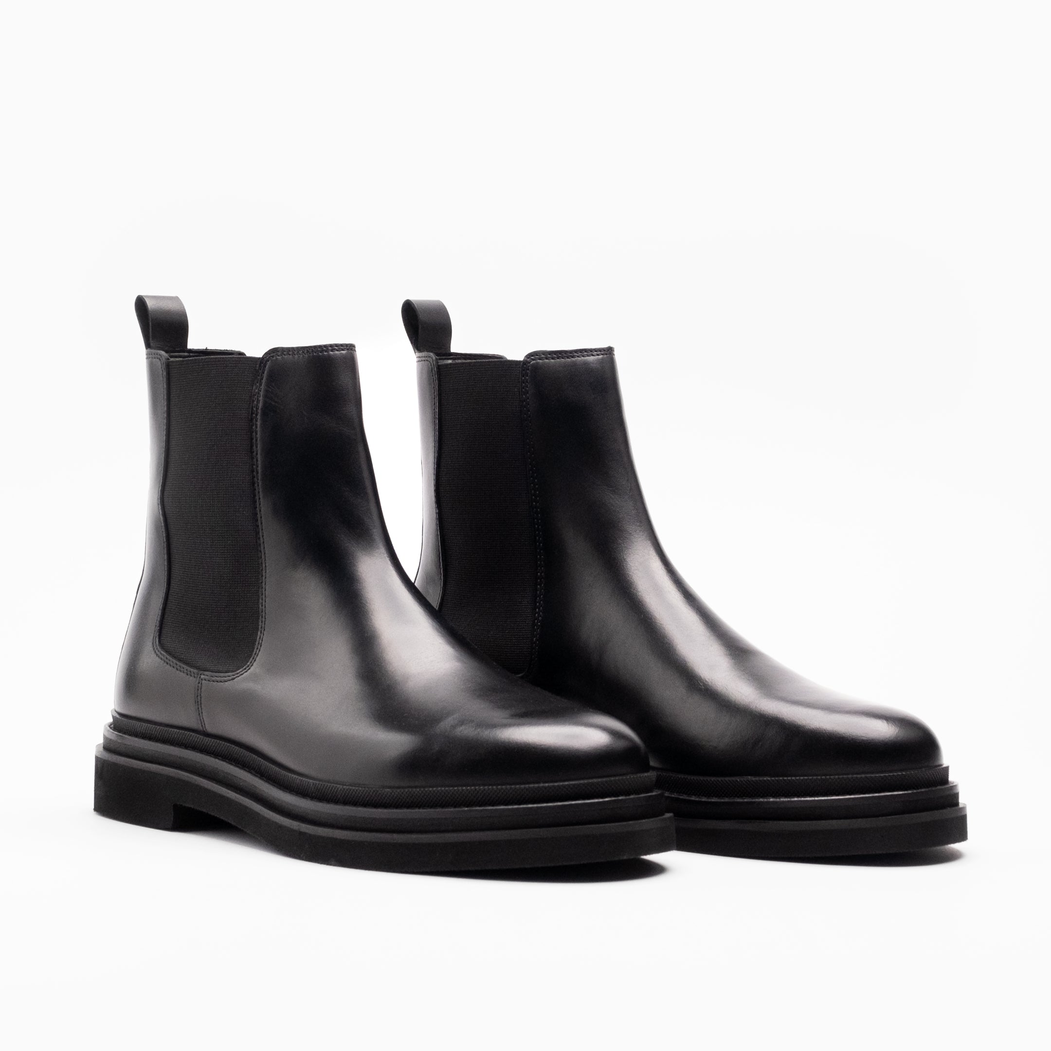 Walk London Mens Brooklyn Chelsea Boot in Black Leather