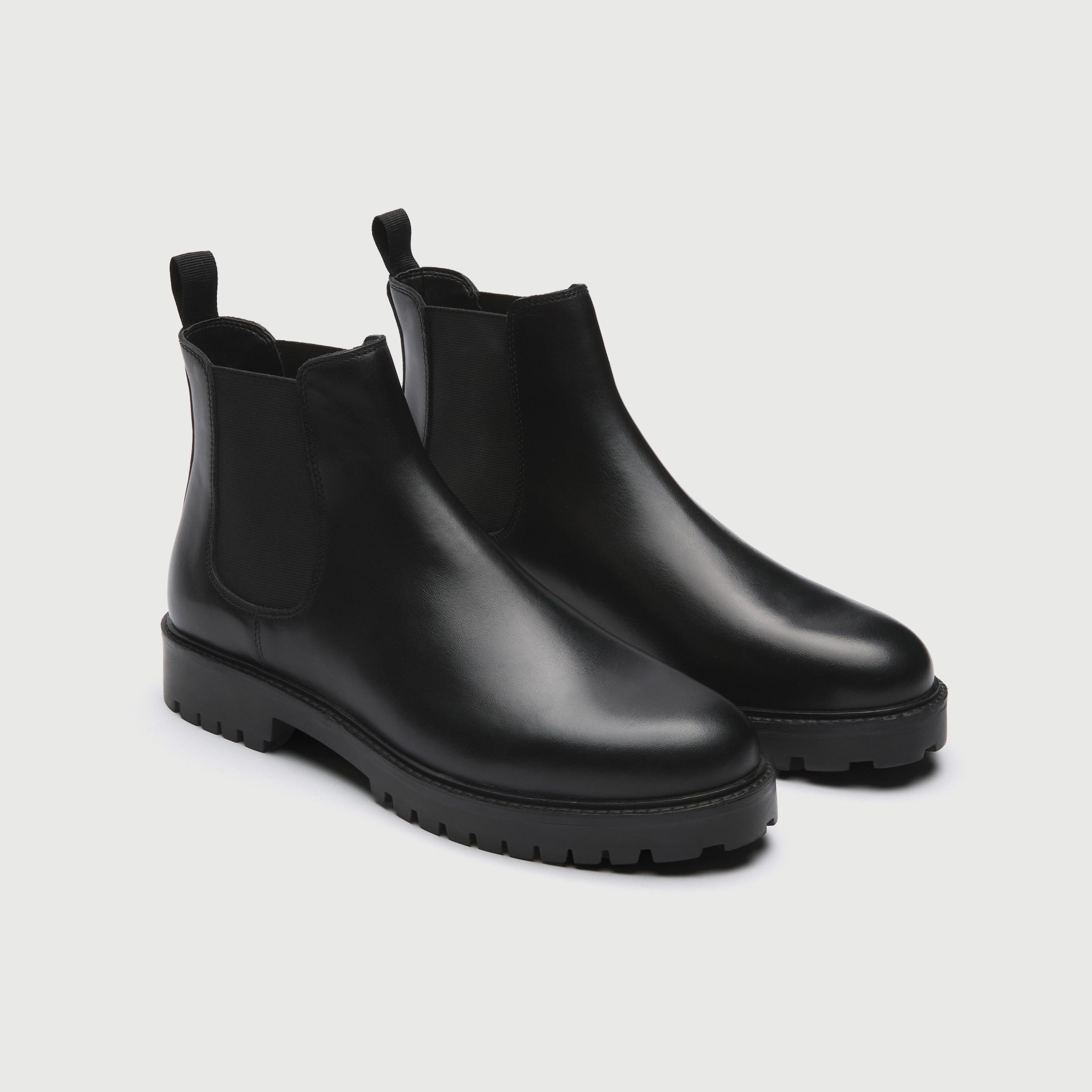 WALK London Men's Sean Chelsea Boot in Black Leather