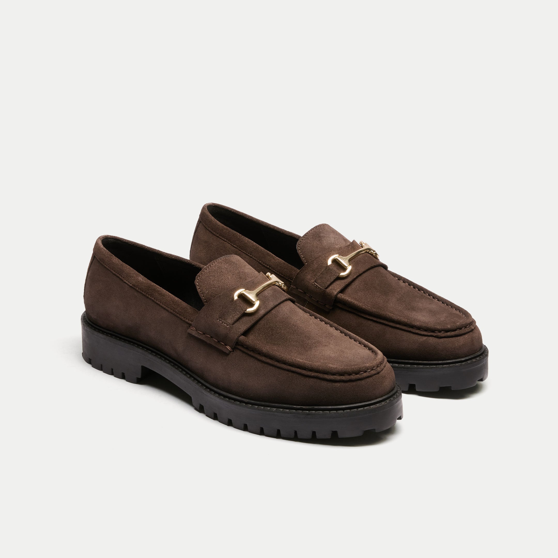 Walk London Sean Trim Loafers in Brown Suede