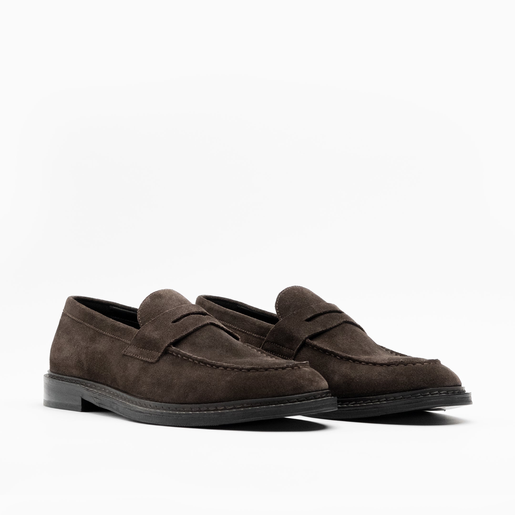 Walk London Mens - Valentine Saddle Loafer - Brown Suede