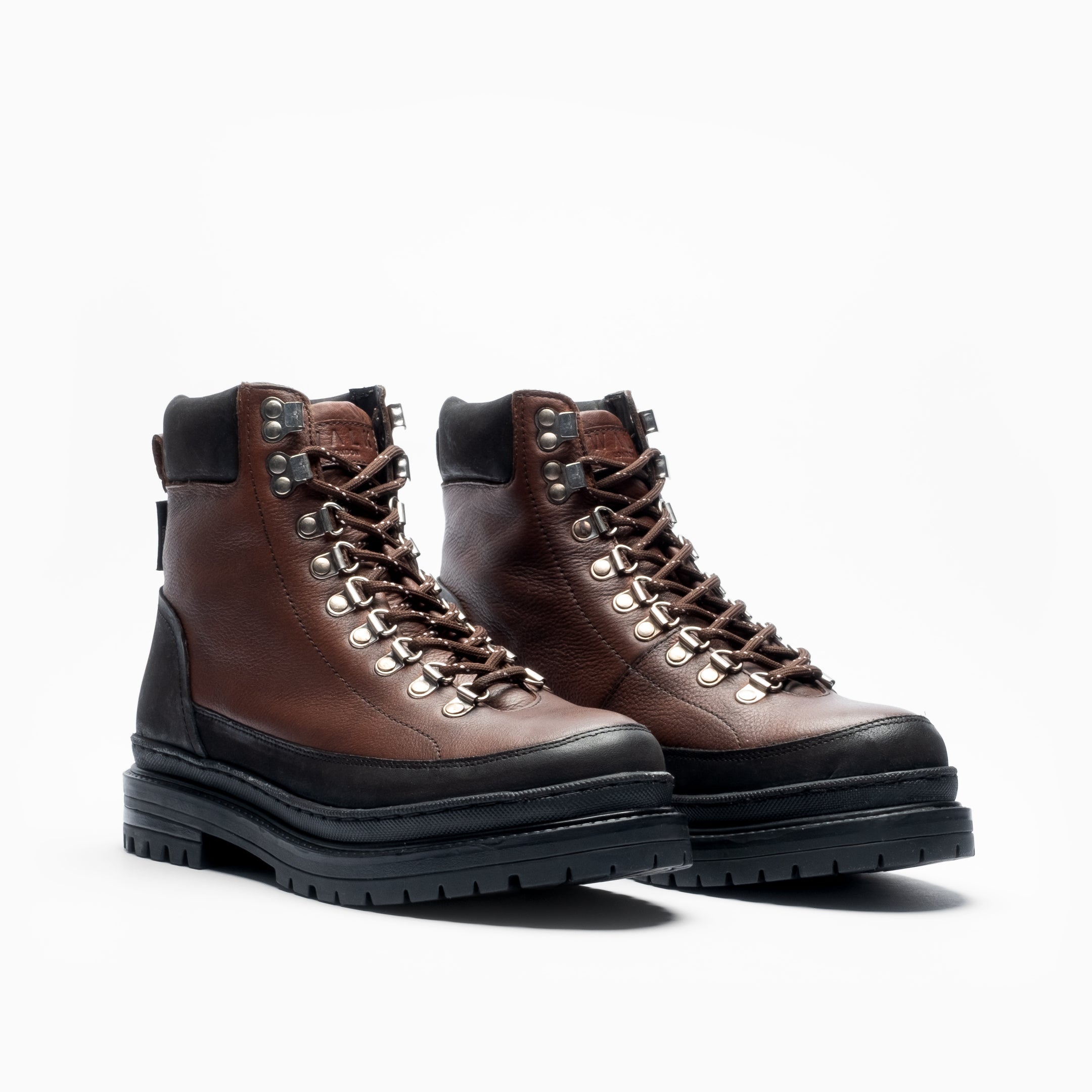 Walk London Mens Element Hiking Boot in Brown Leather